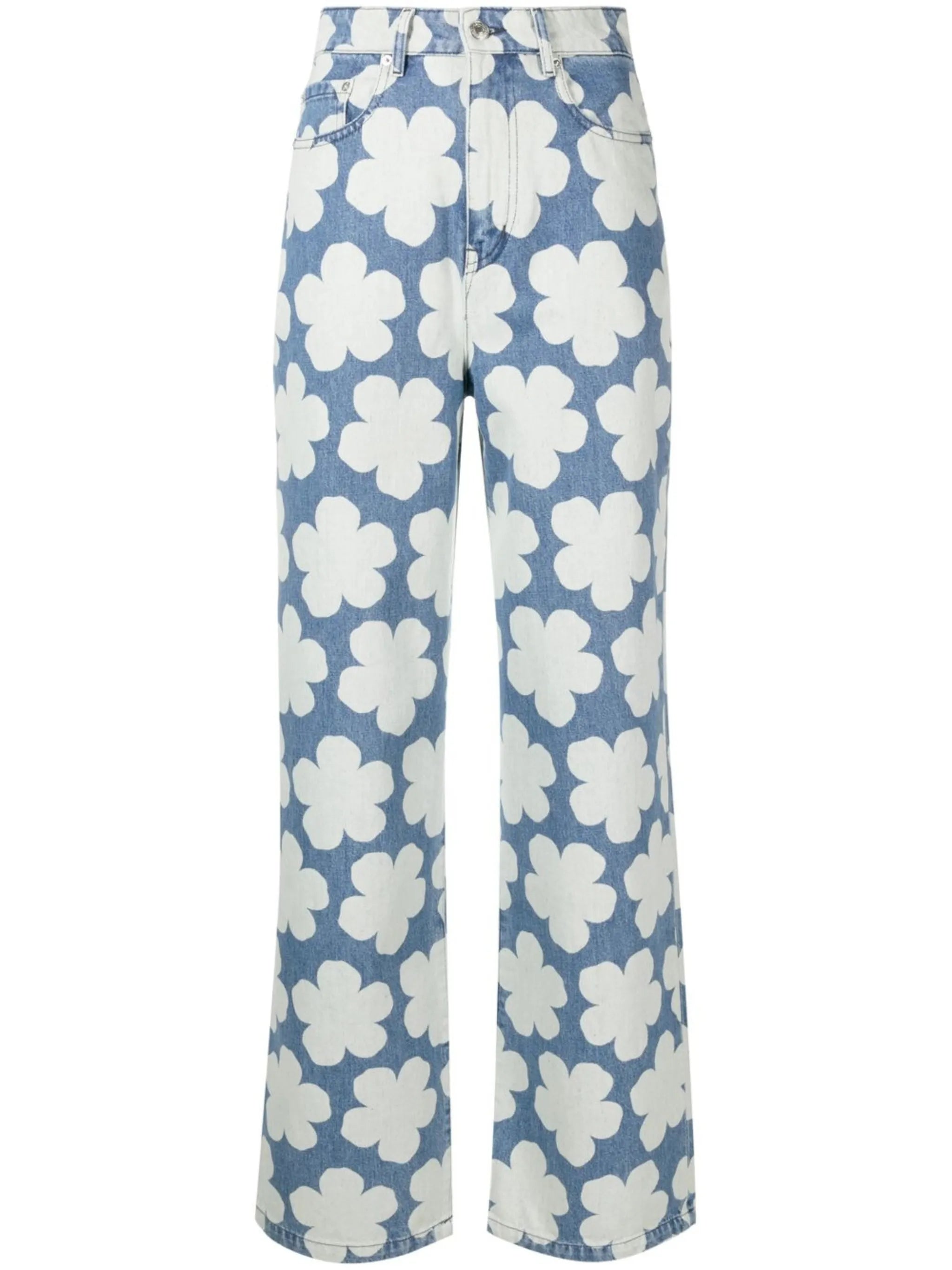 Ayame floral-print wide-leg jeans
