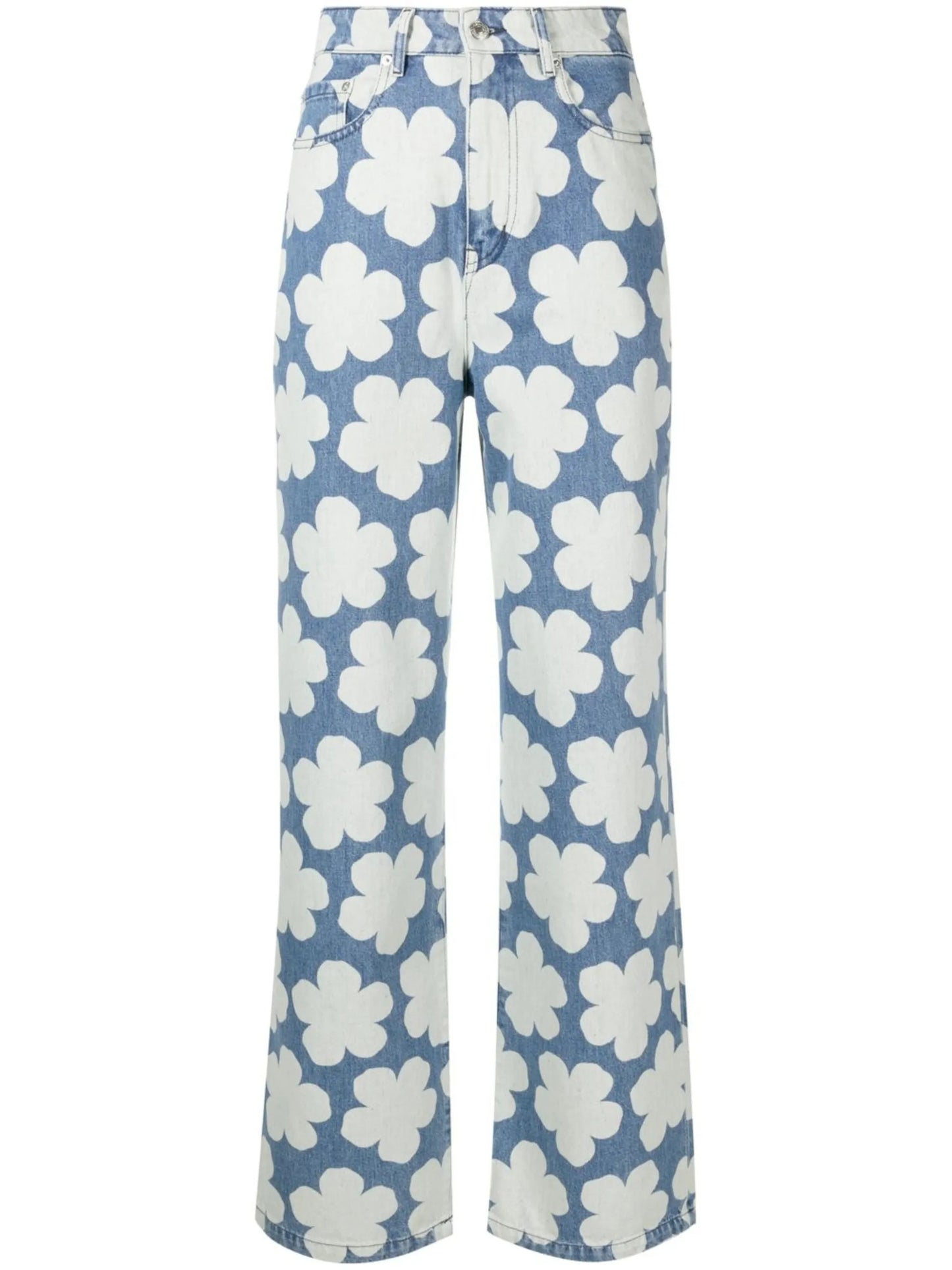 Ayame floral-print wide-leg jeans
