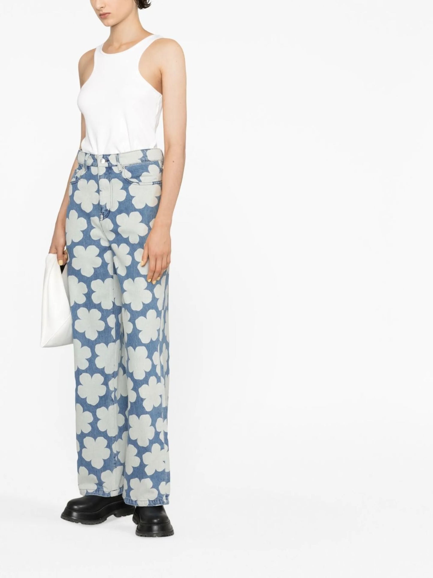 Ayame floral-print wide-leg jeans