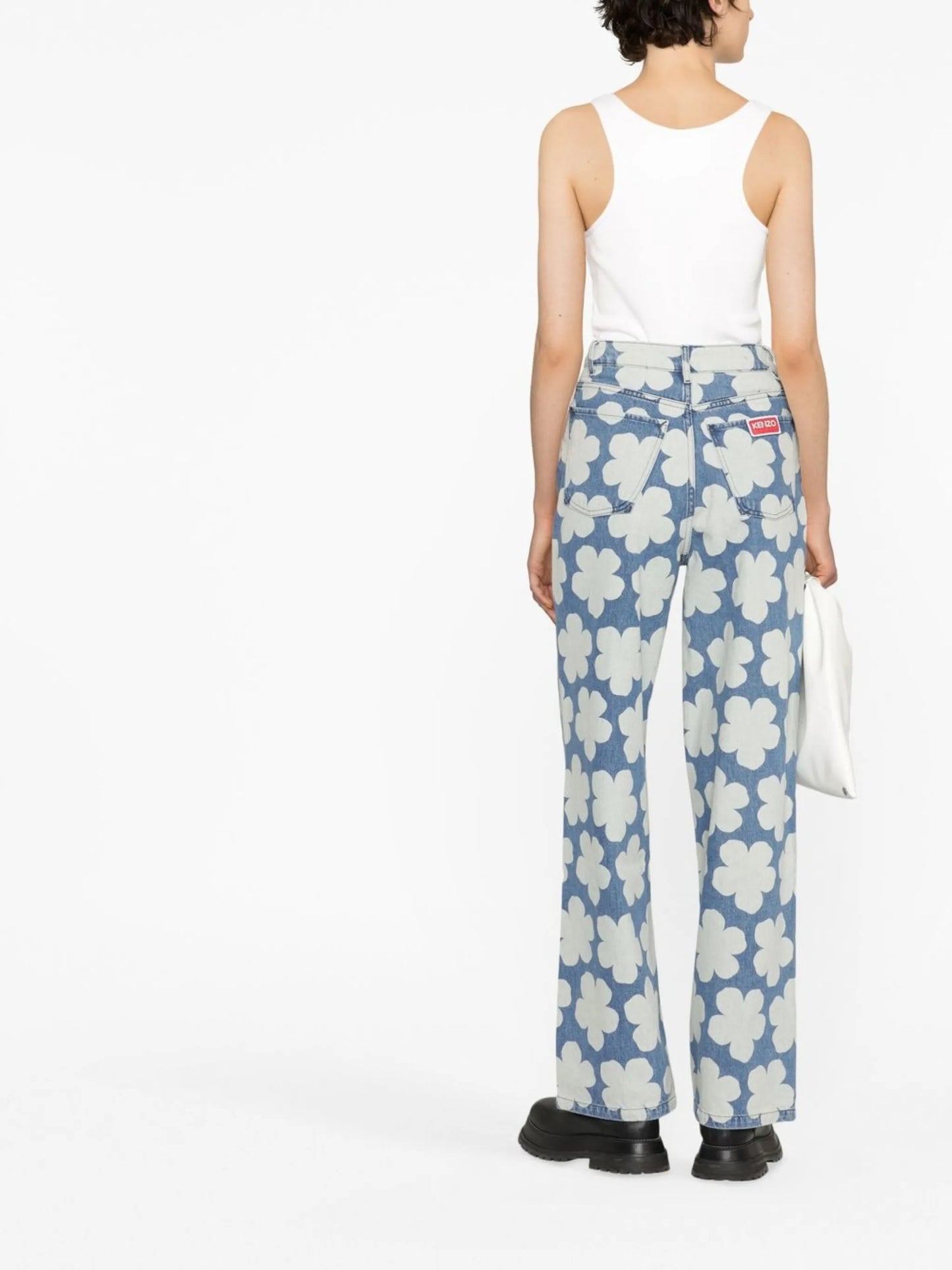 Ayame floral-print wide-leg jeans