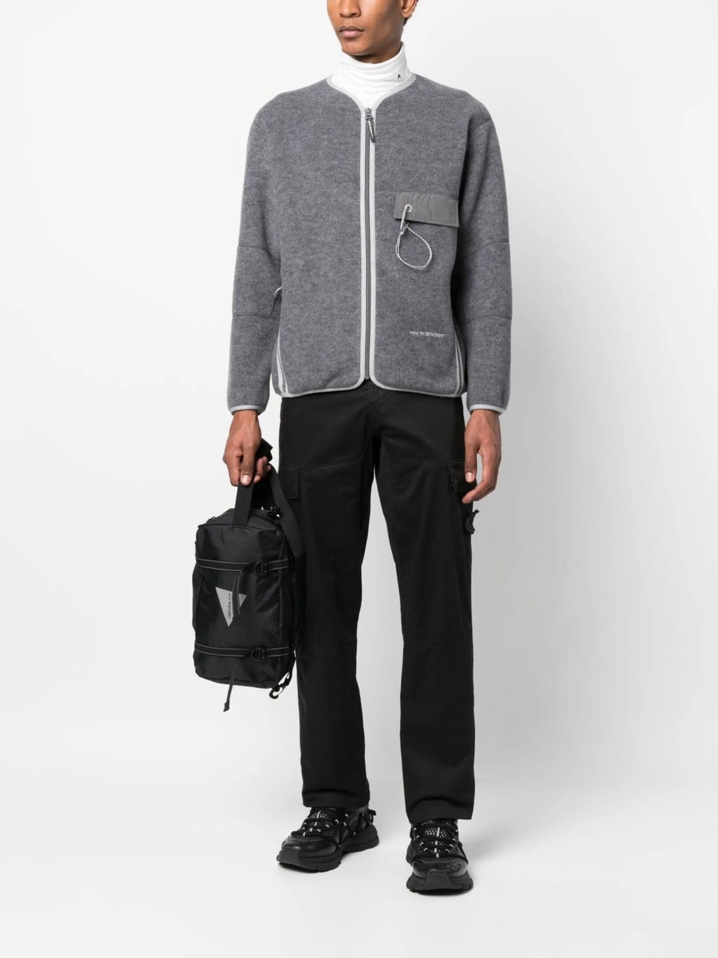 embroidered-logo bomber jacket