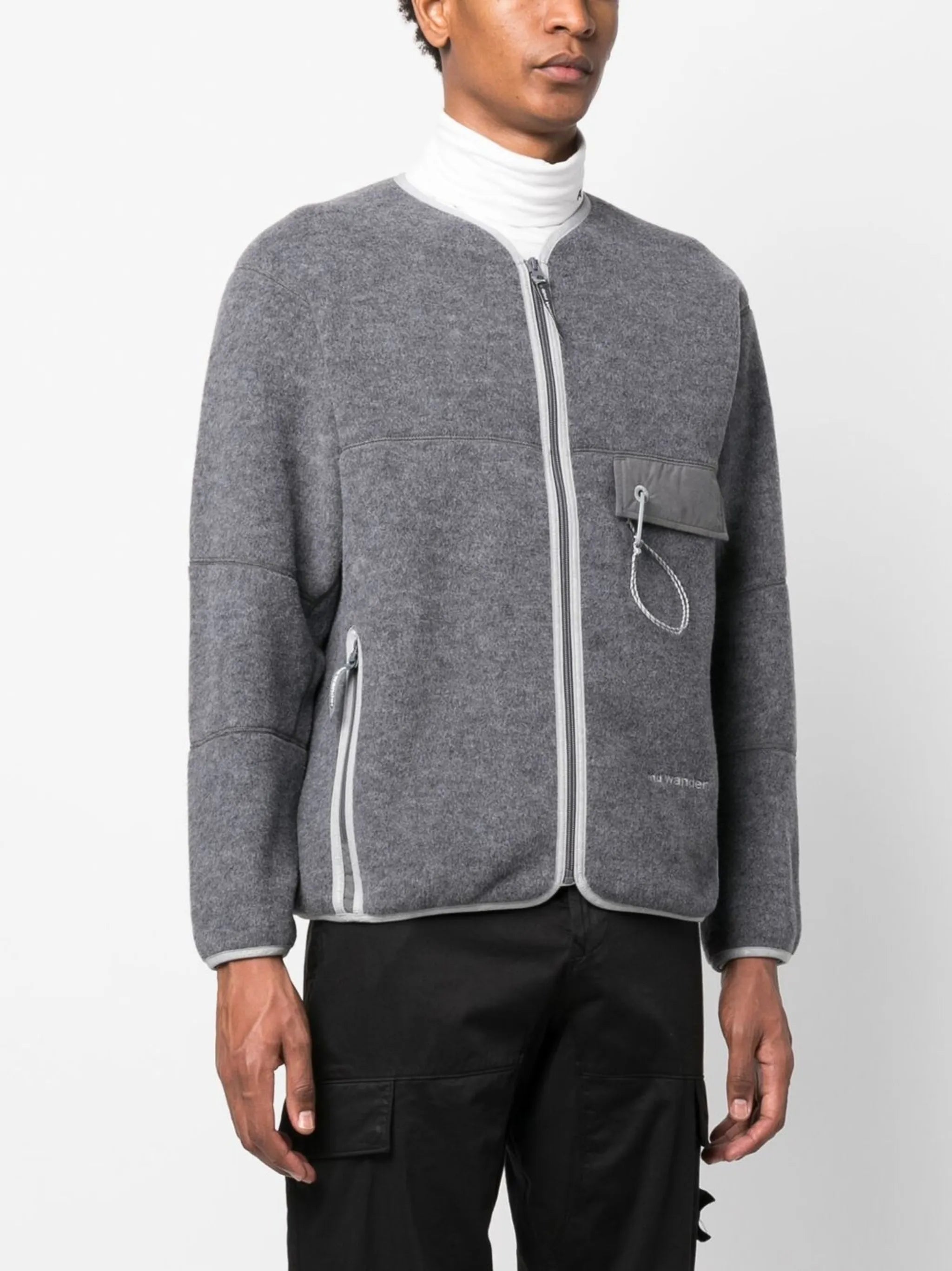 embroidered-logo bomber jacket