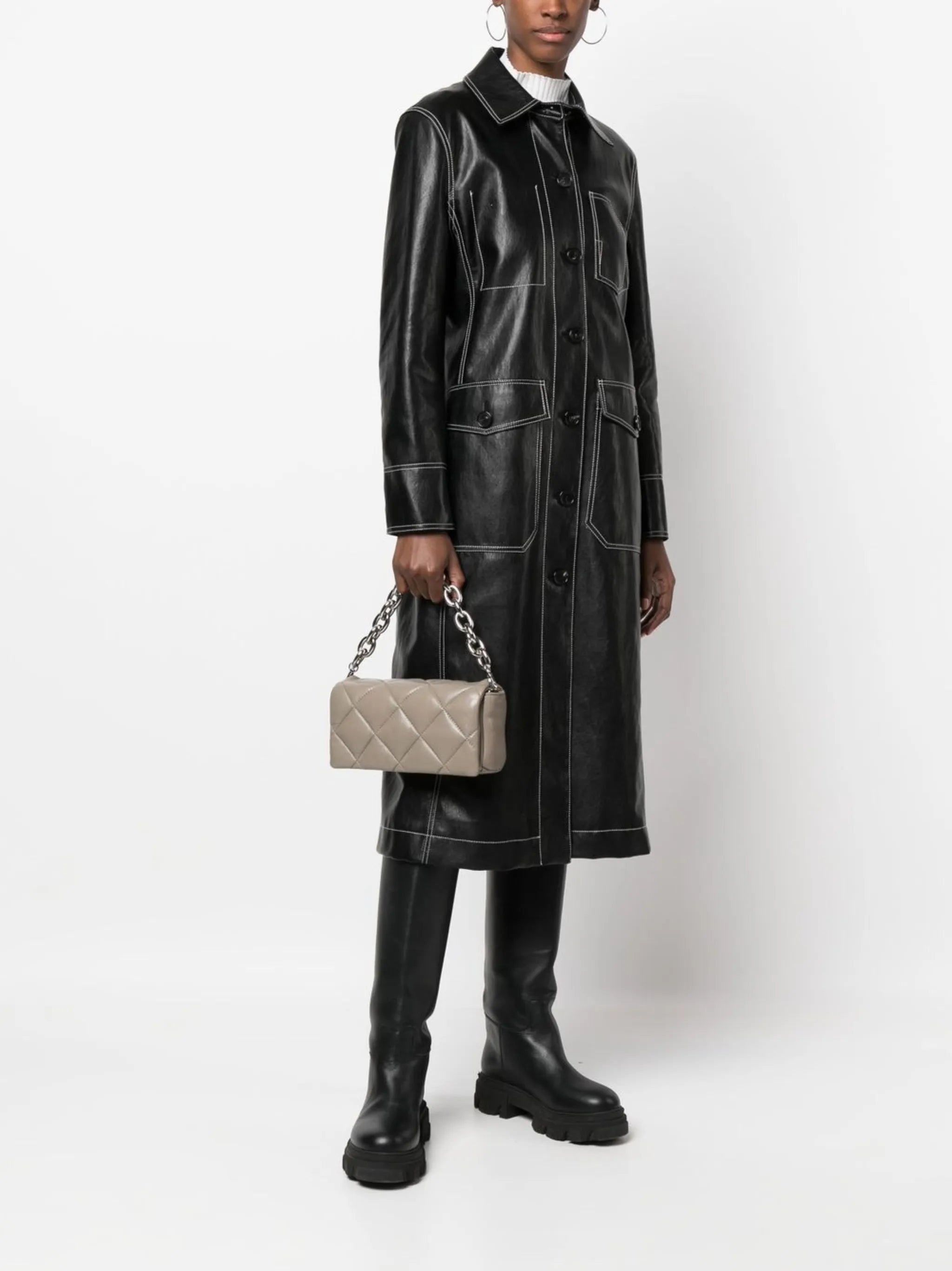quilted chain-detail bag