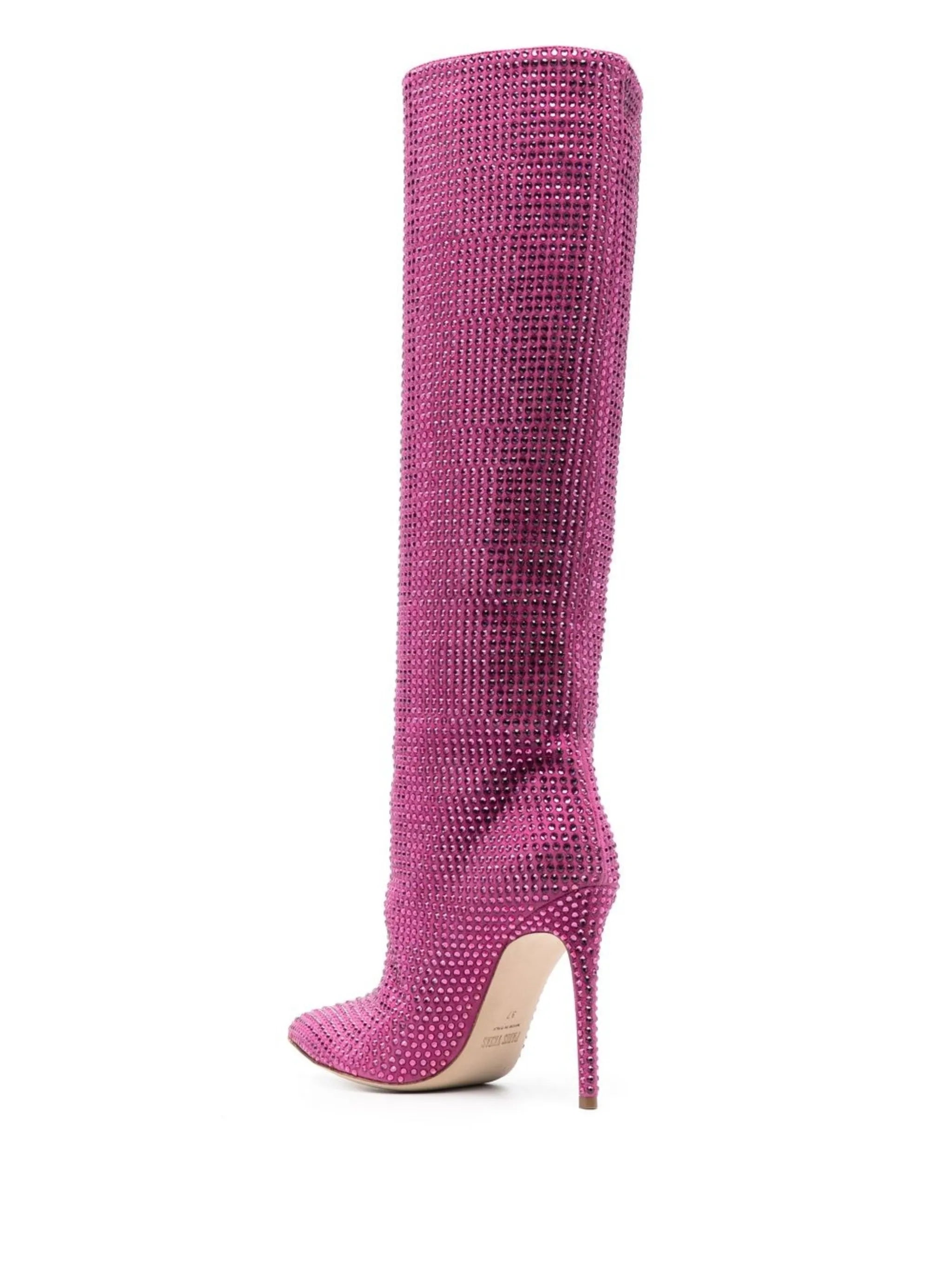 110mm Holly crystal-embellished boots