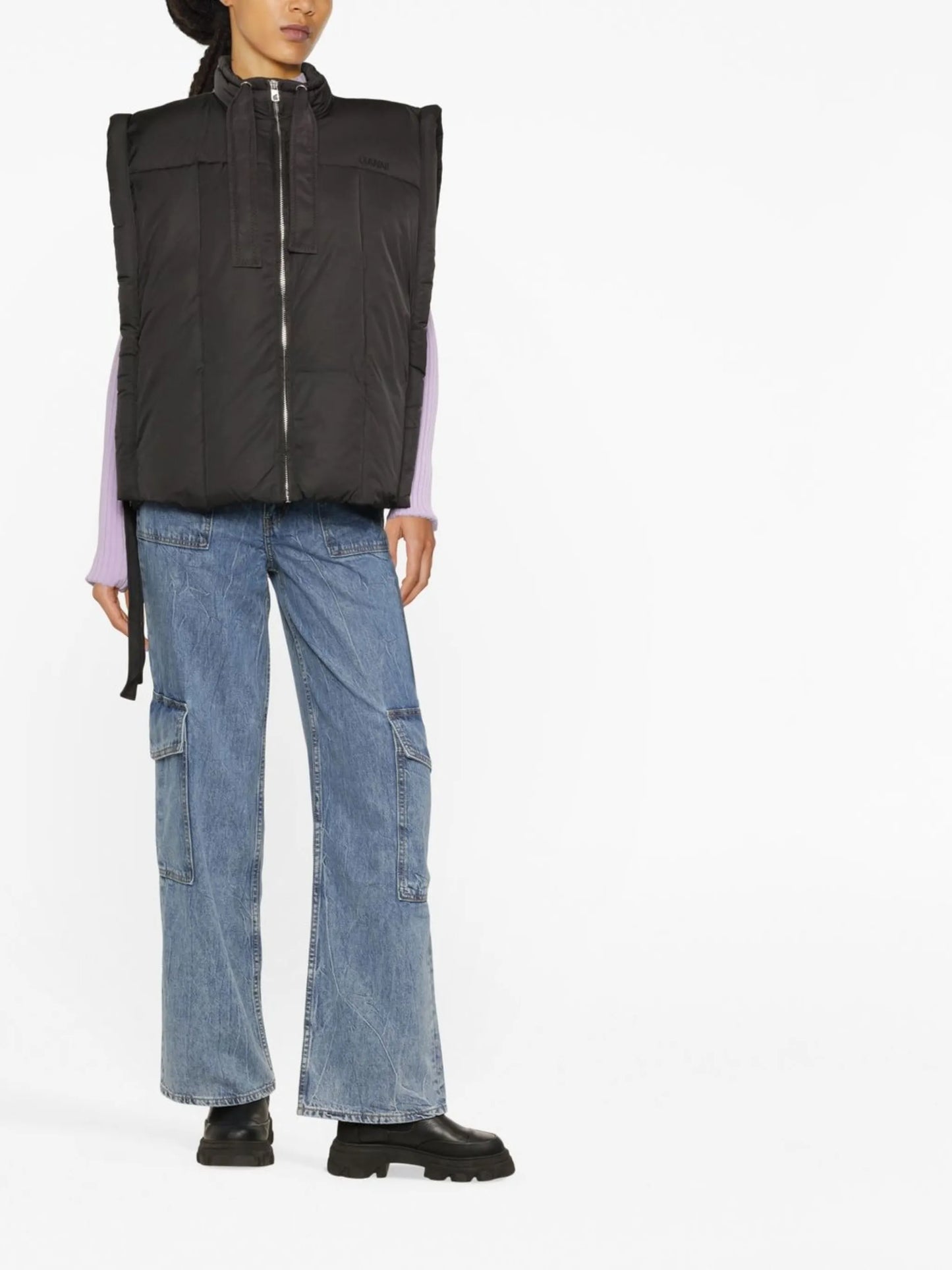 logo-embroidered padded gilet