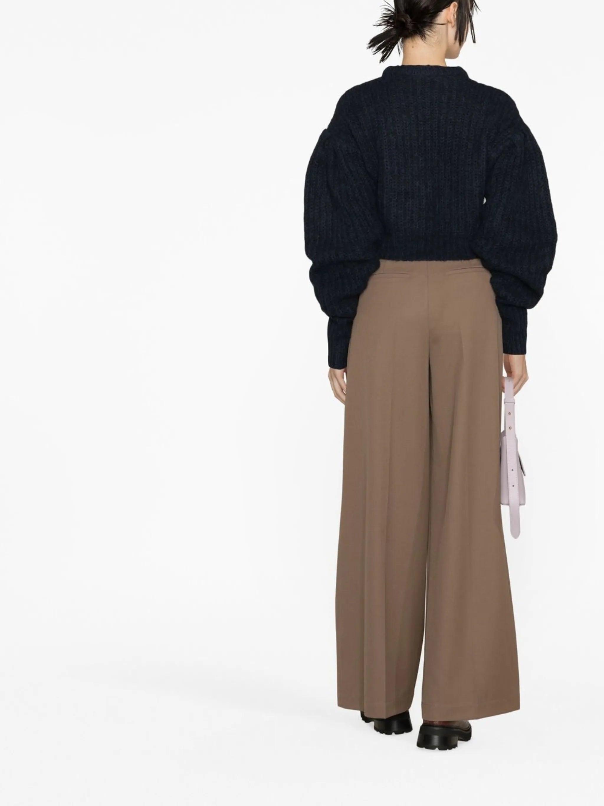intarsia-logo cropped jumper