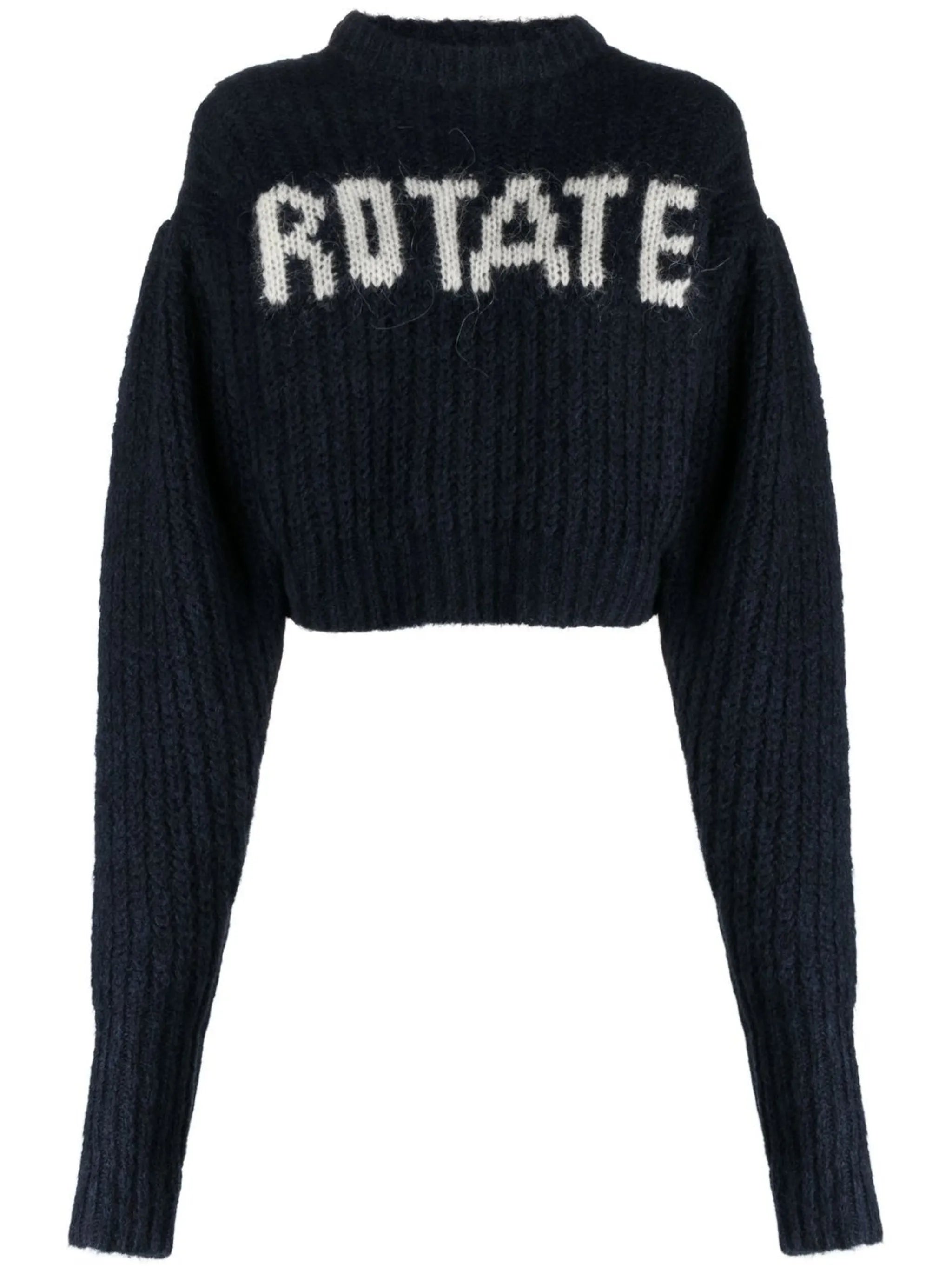 intarsia-logo cropped jumper