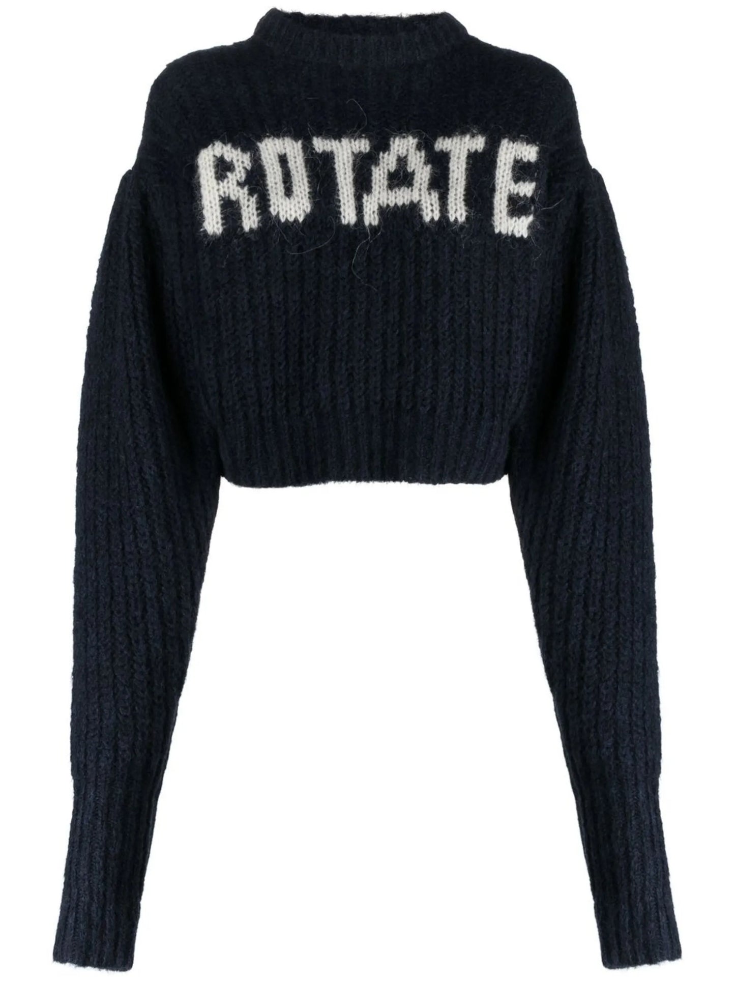intarsia-logo cropped jumper
