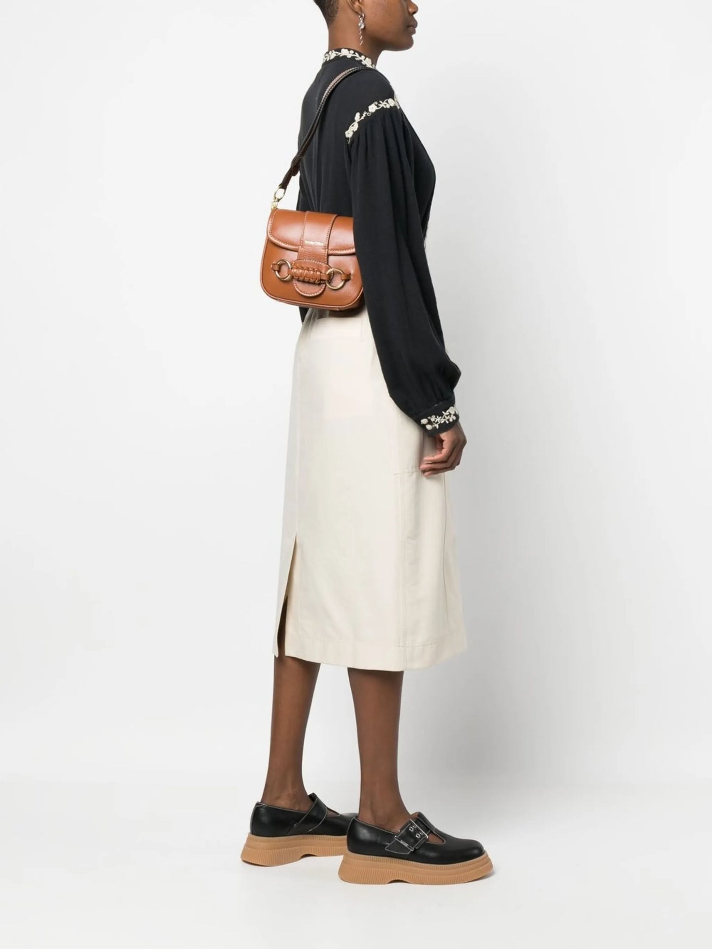 Saddie leather shoulder bag