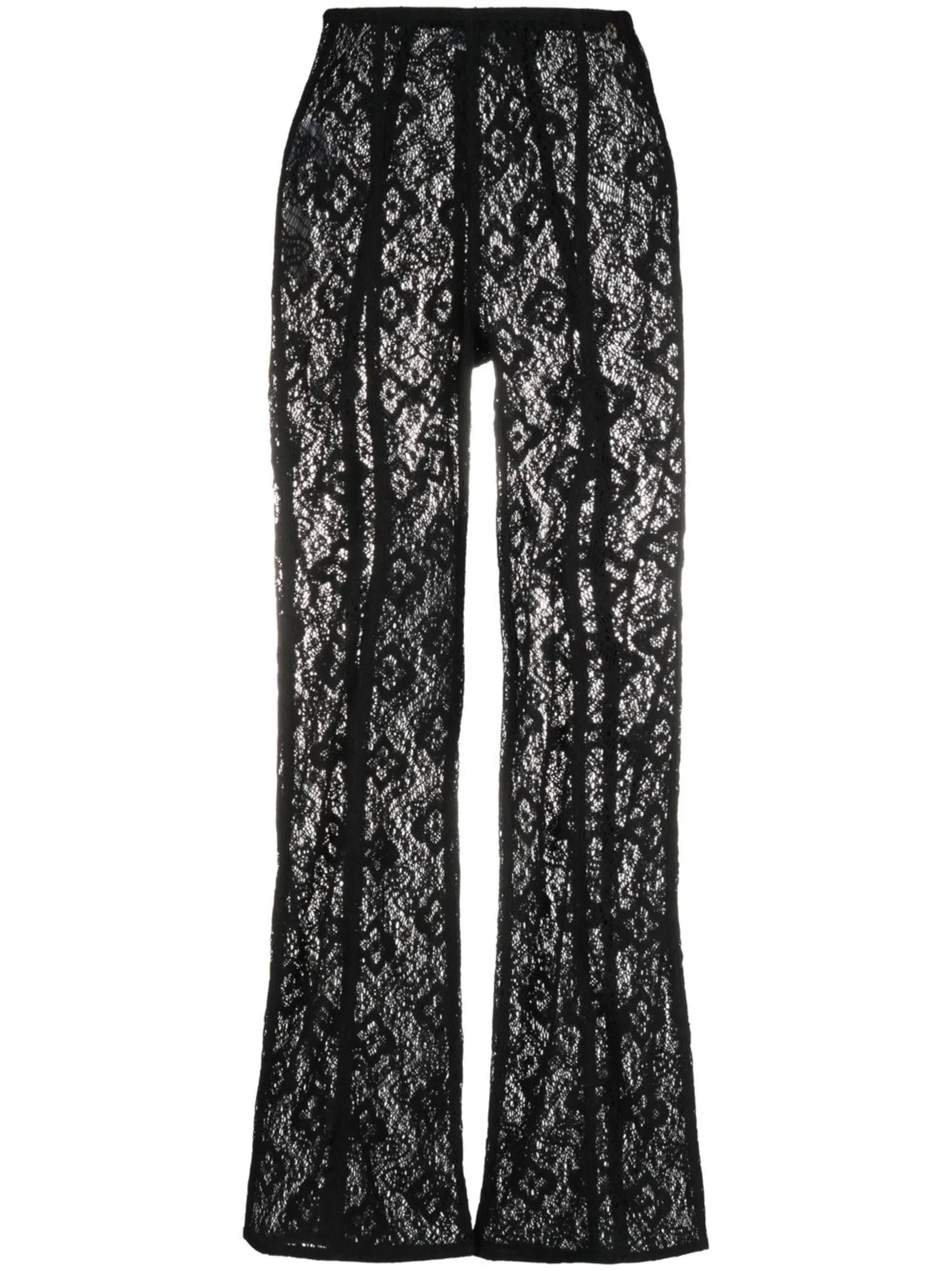 lace sheer flared trousers