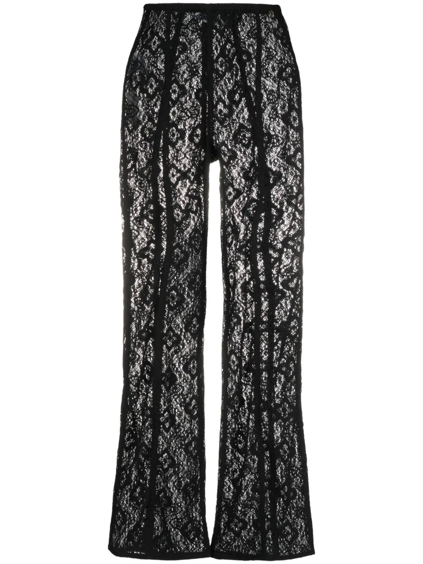 lace sheer flared trousers