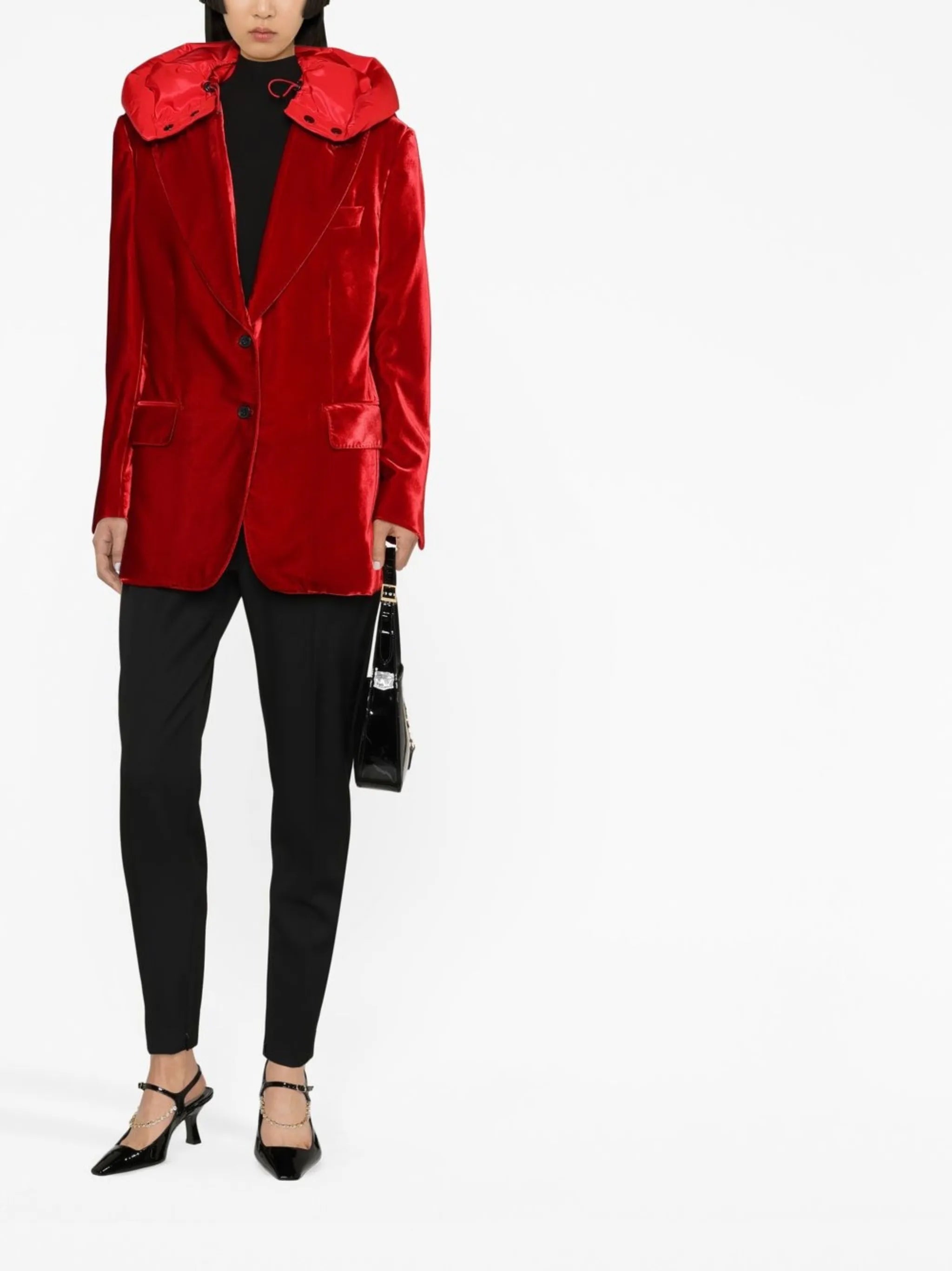 single-breasted velvet blazer