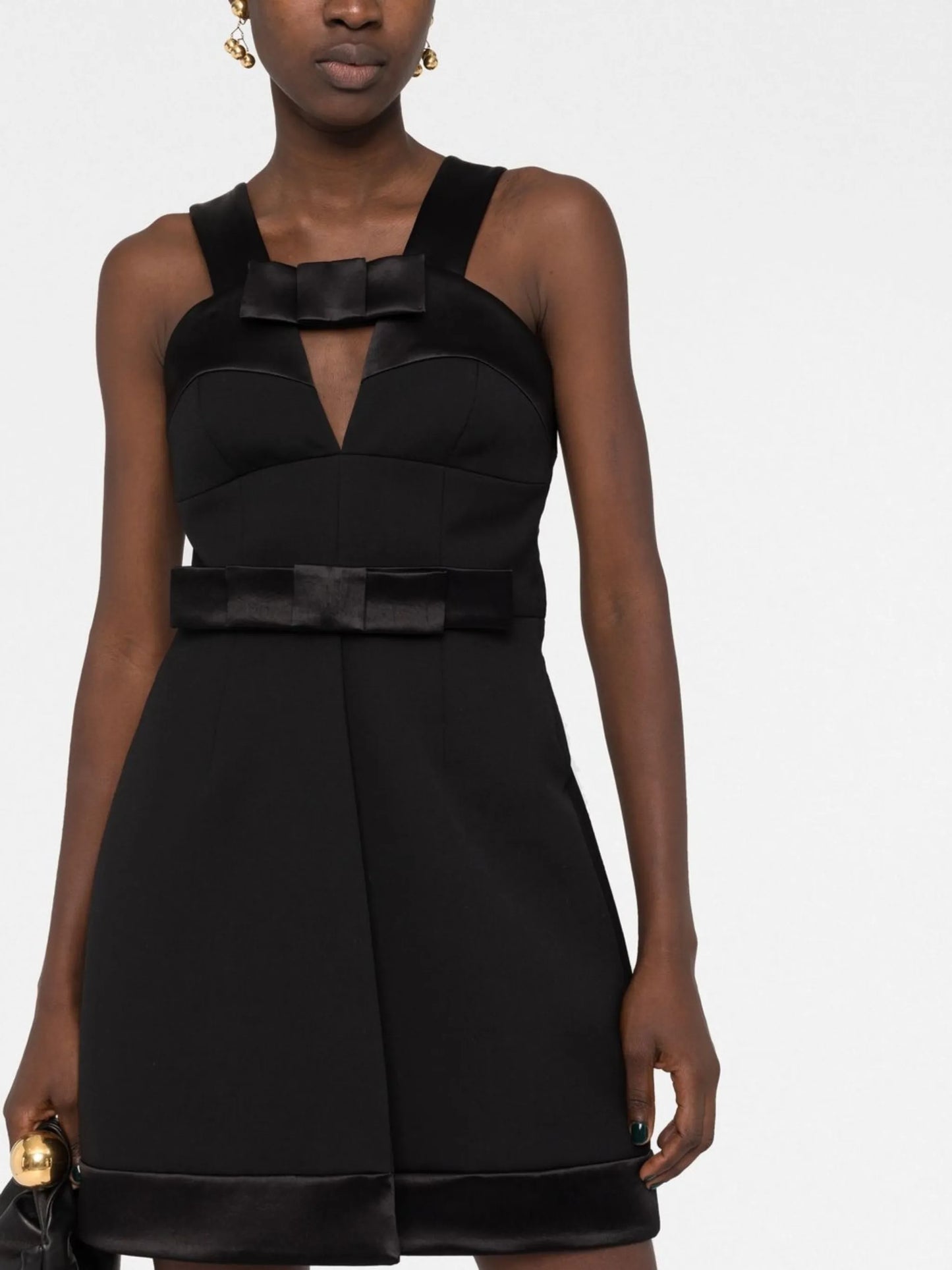 bow-detail mini dress