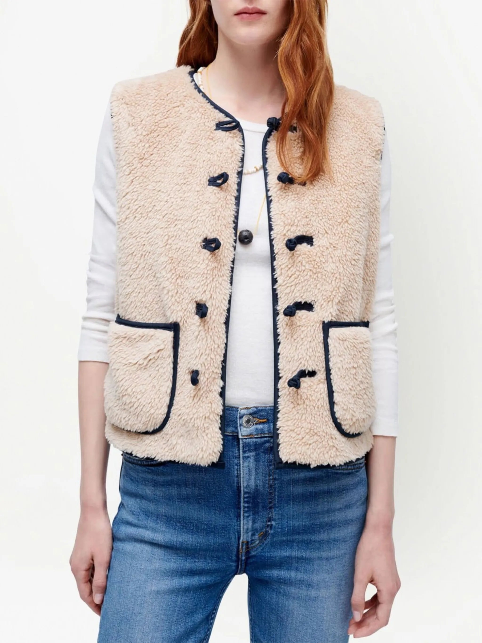 knot-front fleece jacket