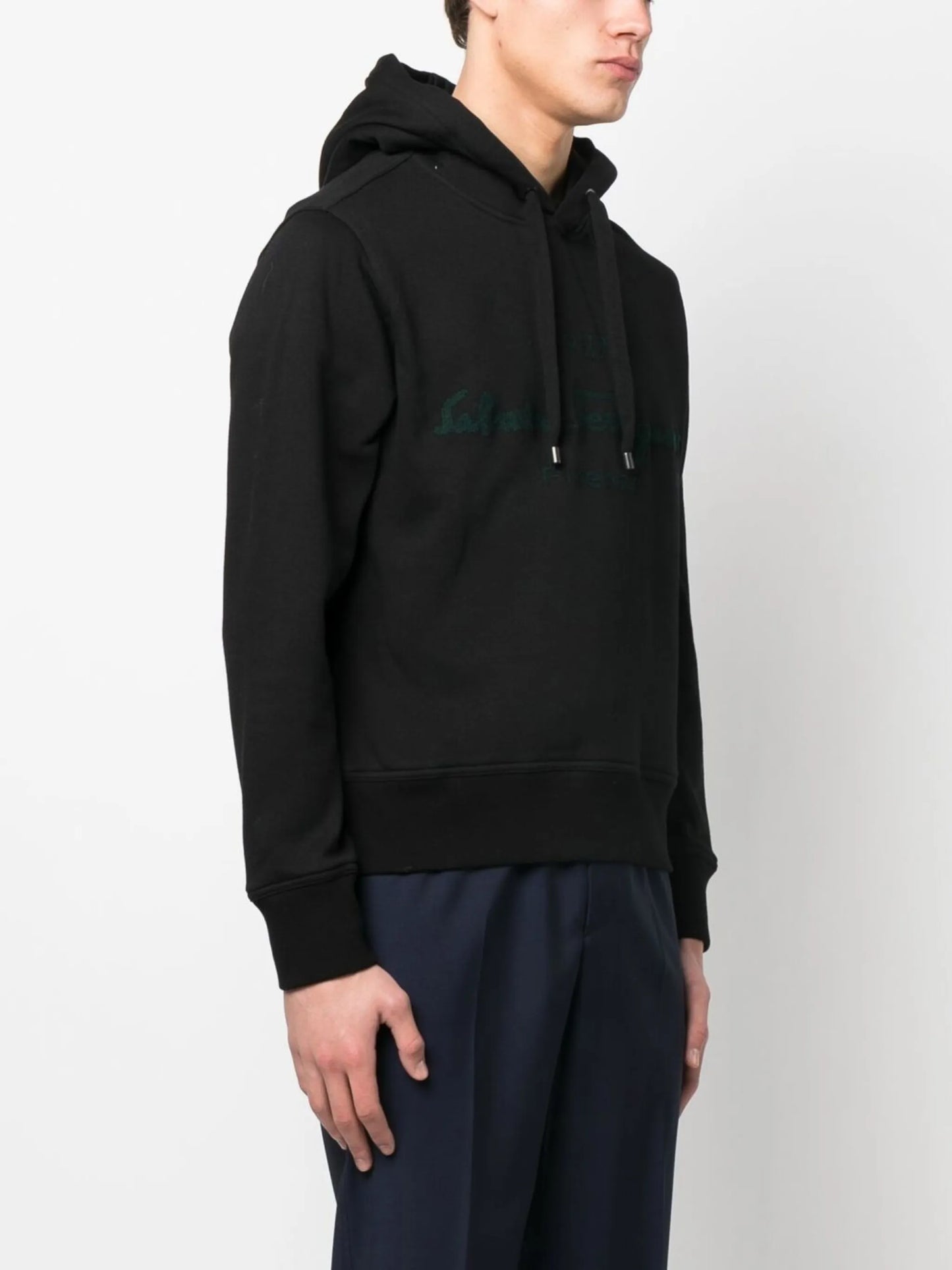 embroidered-logo hoodie