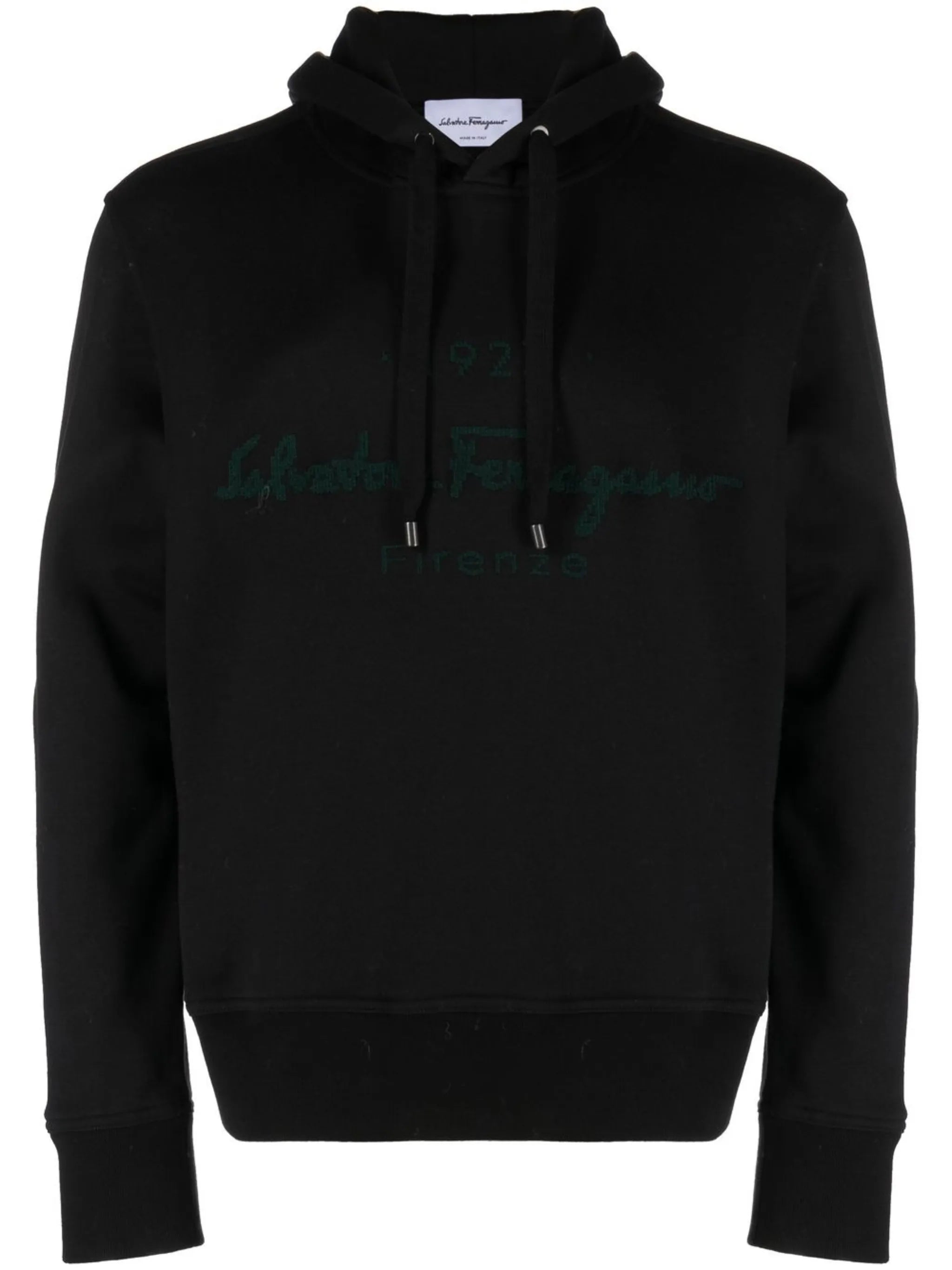 embroidered-logo hoodie