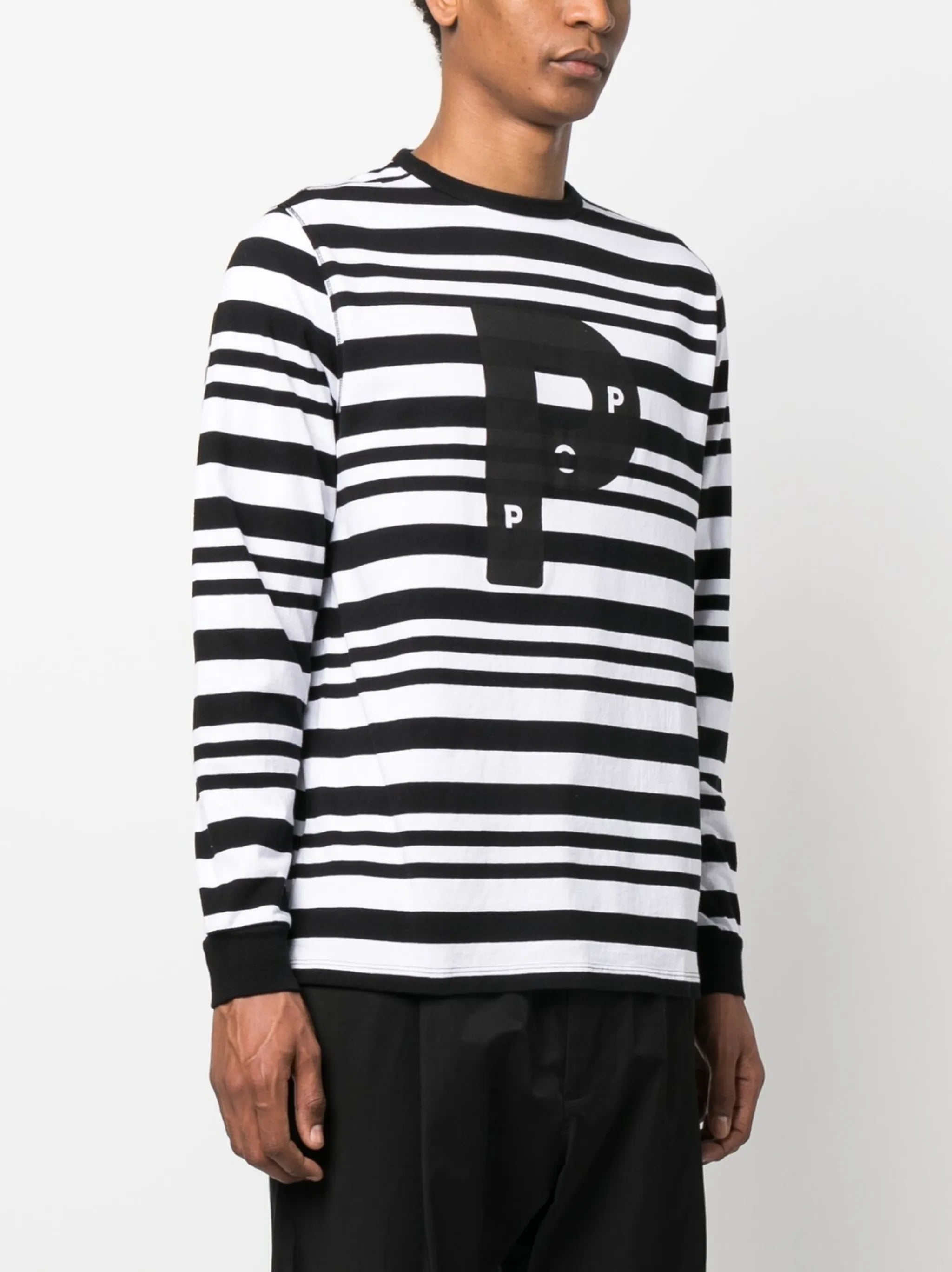 logo-print striped T-shirt