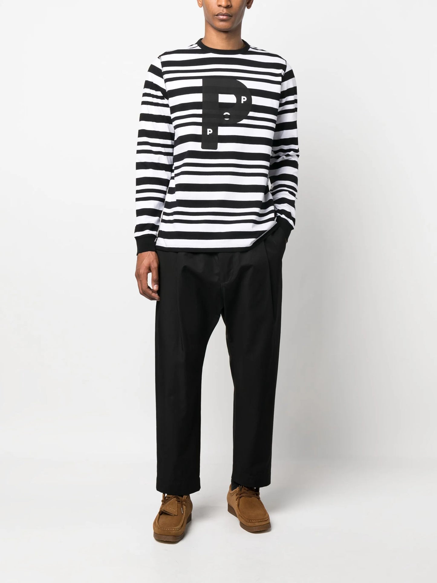 logo-print striped T-shirt