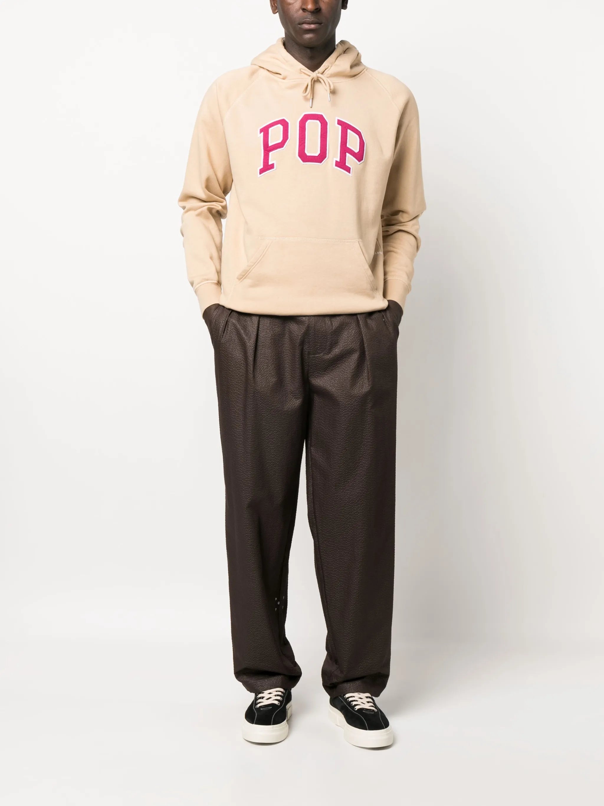 logo-patch cotton hoodie