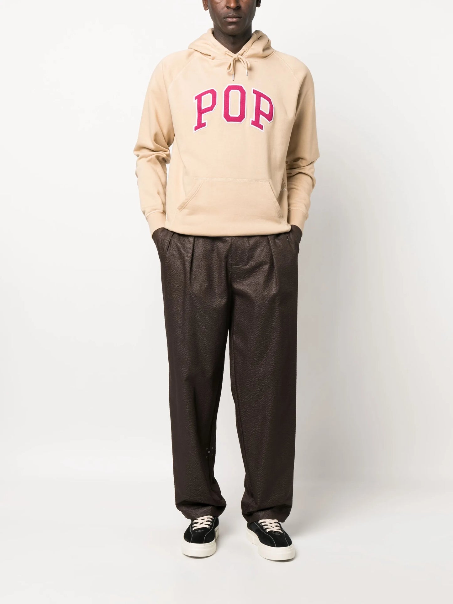 logo-patch cotton hoodie