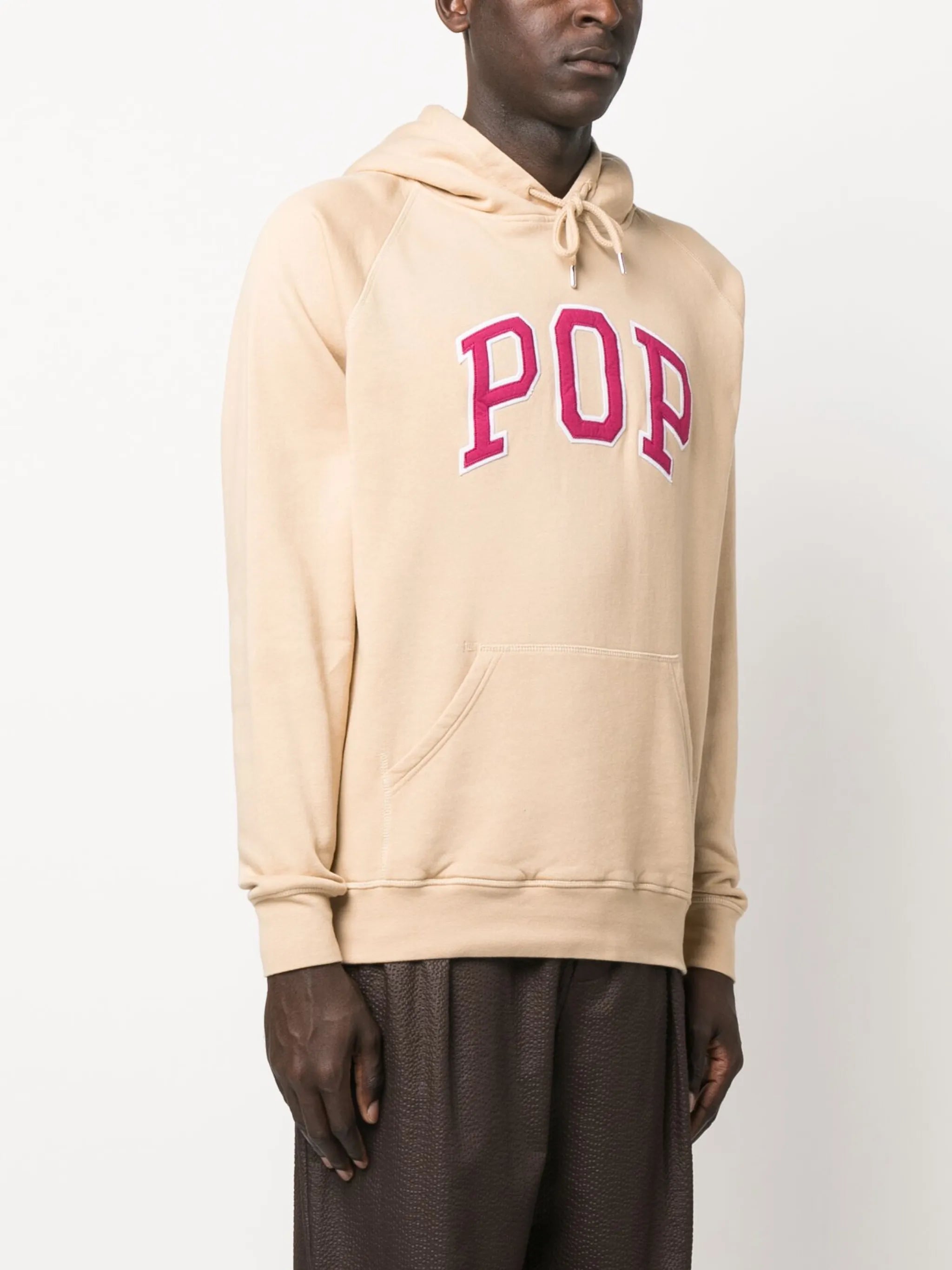 logo-patch cotton hoodie