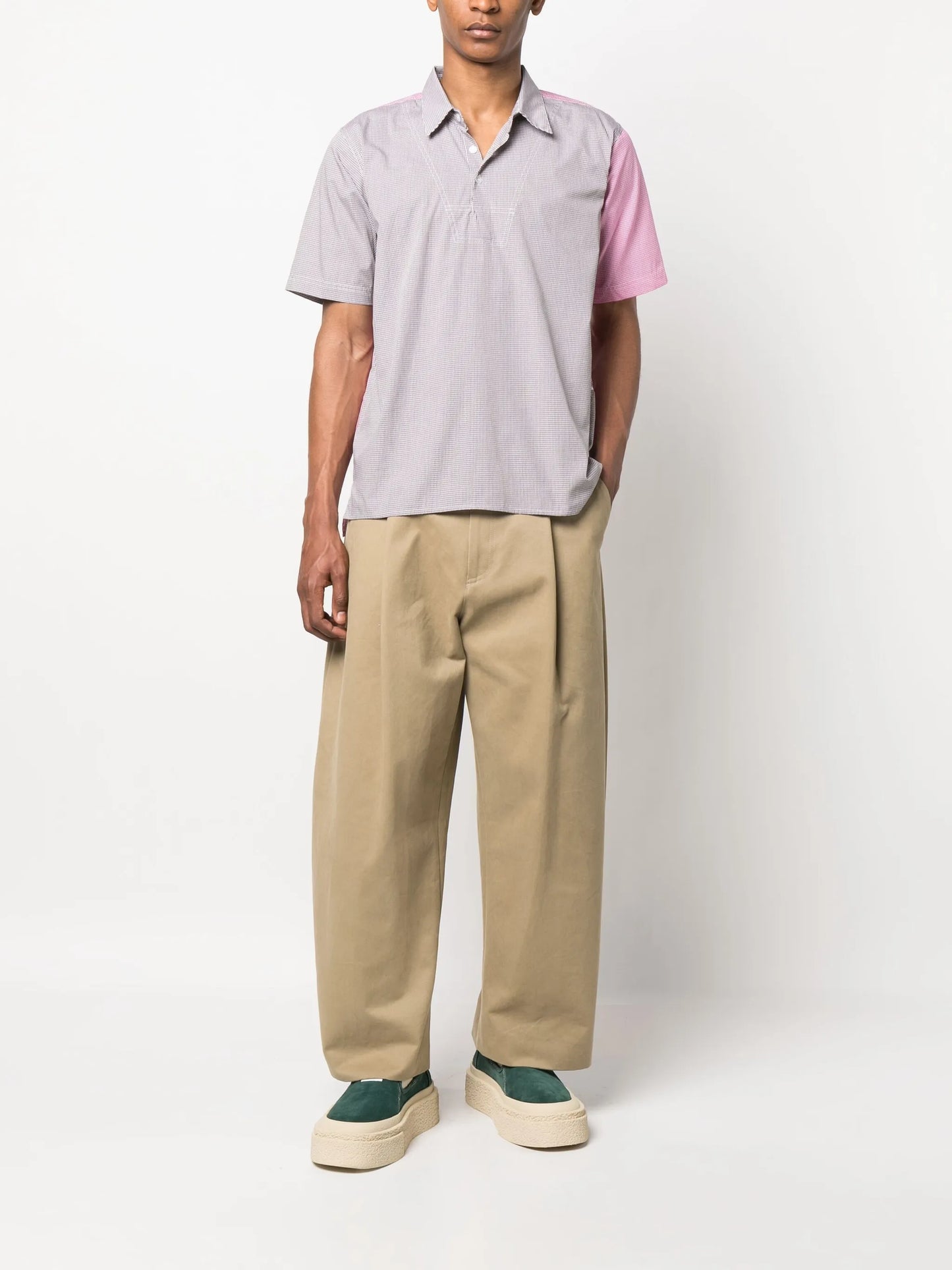 checked short-sleeve shirt