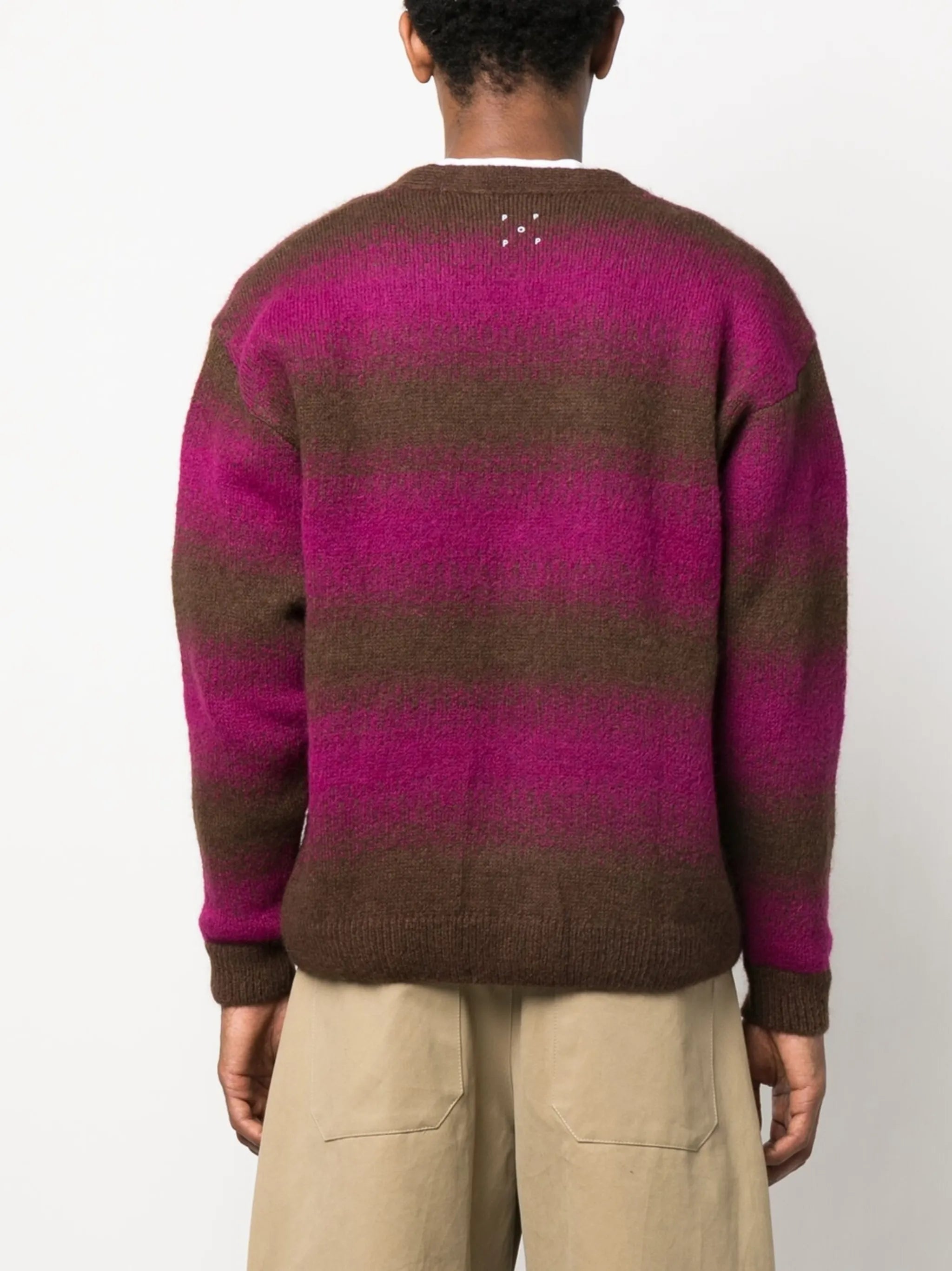 striped knit cardigan