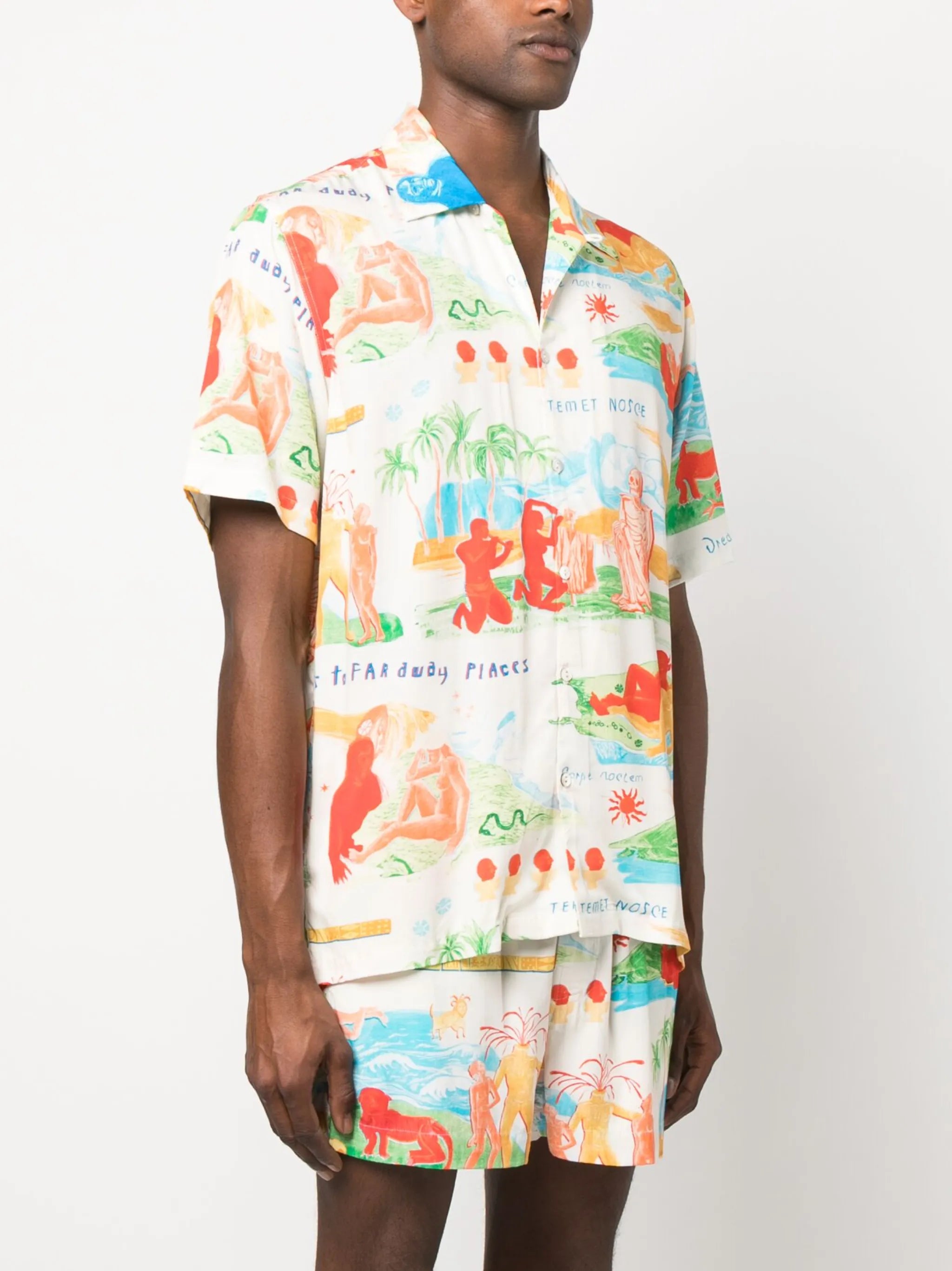 Far Away Places printed short-sleeve shirt