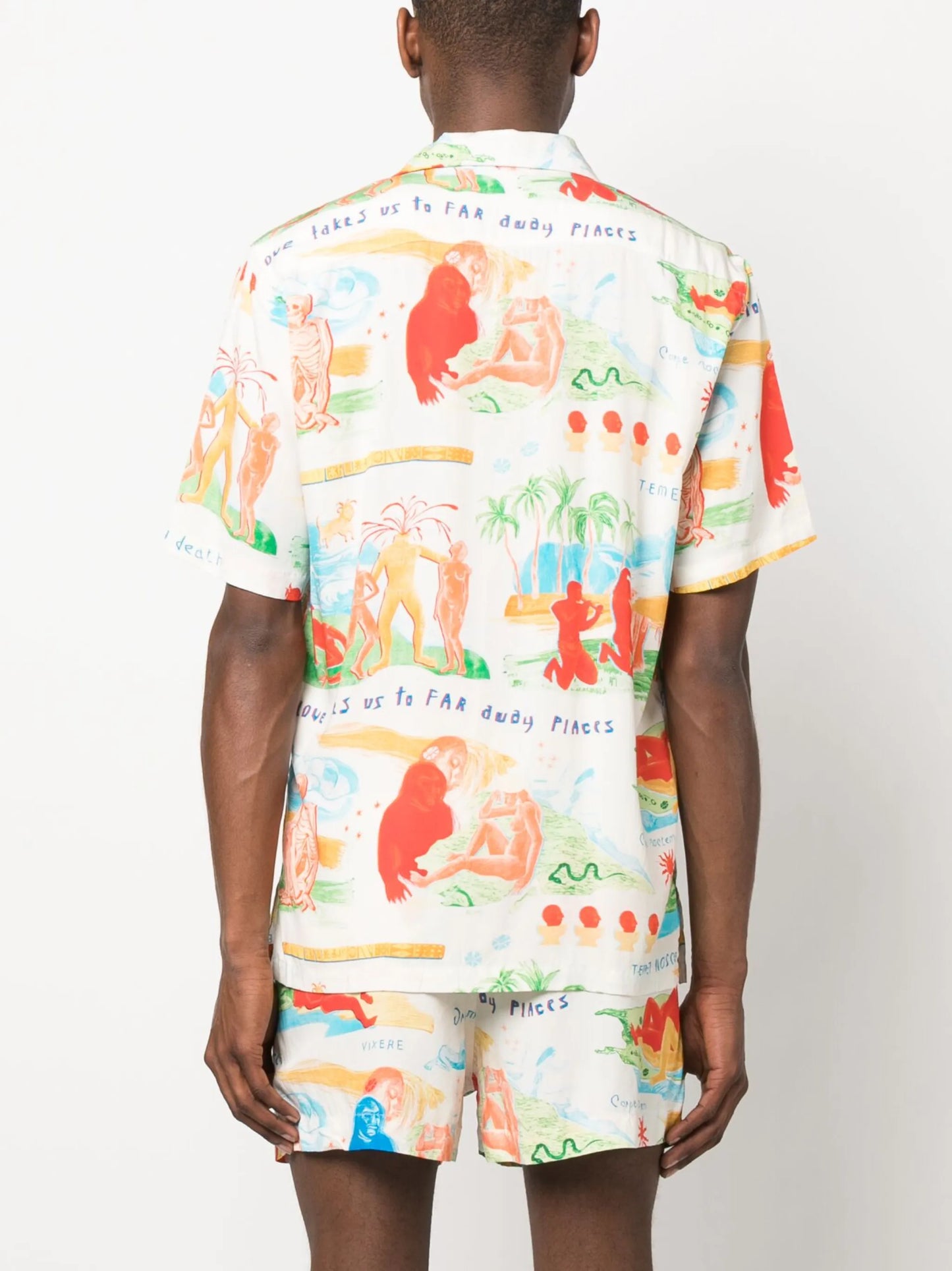 Far Away Places printed short-sleeve shirt