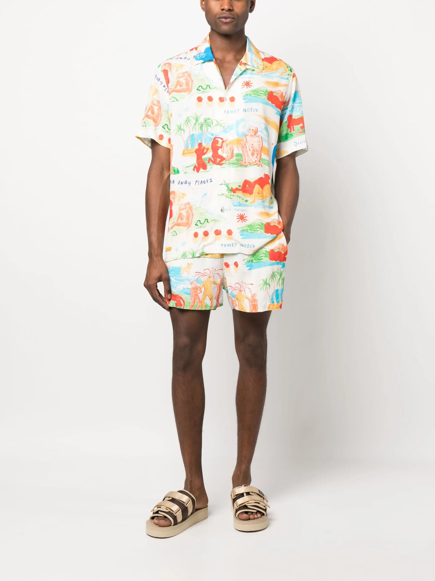 Far Away Places printed short-sleeve shirt