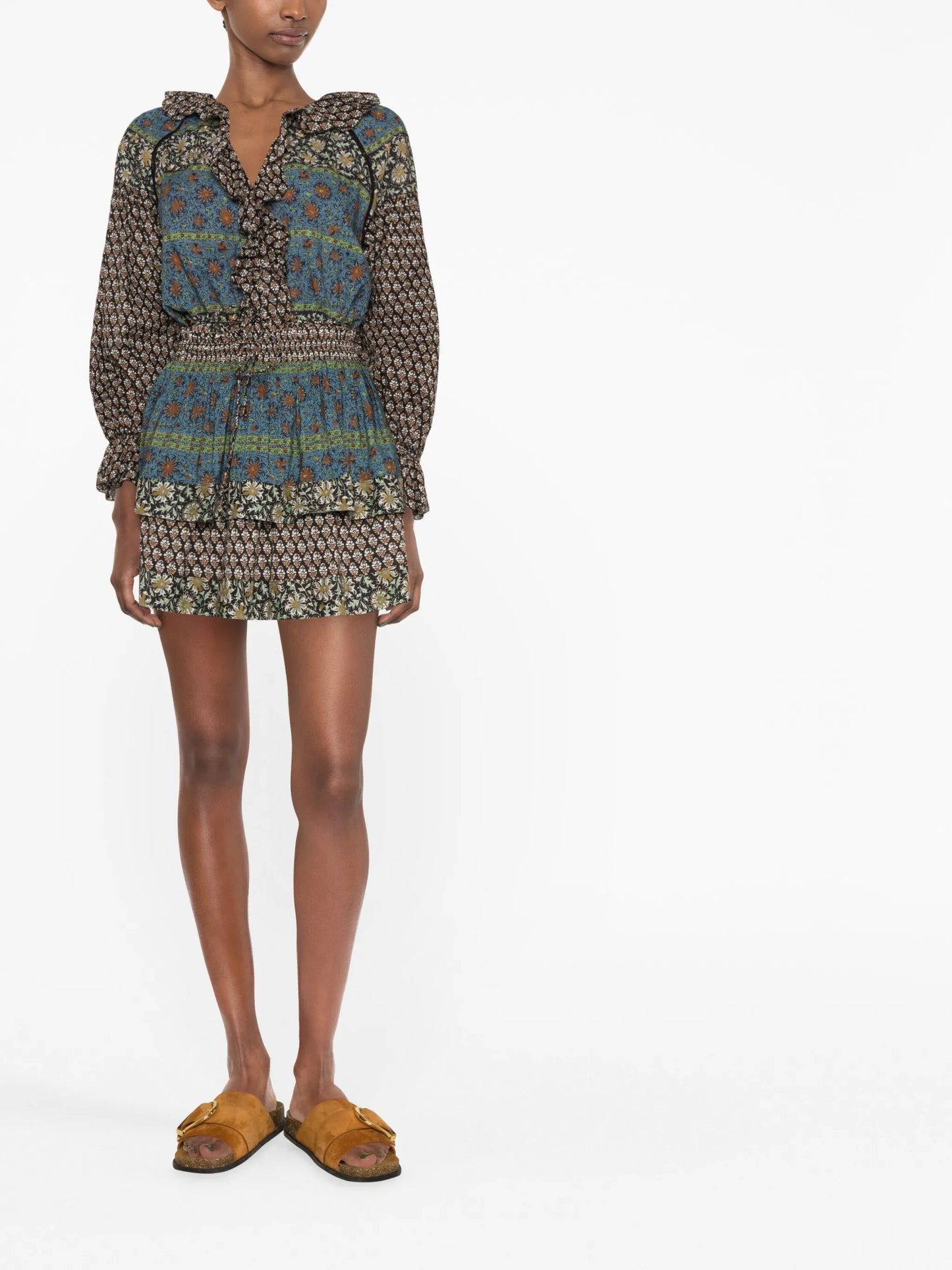 Rhea tiered mini skirt