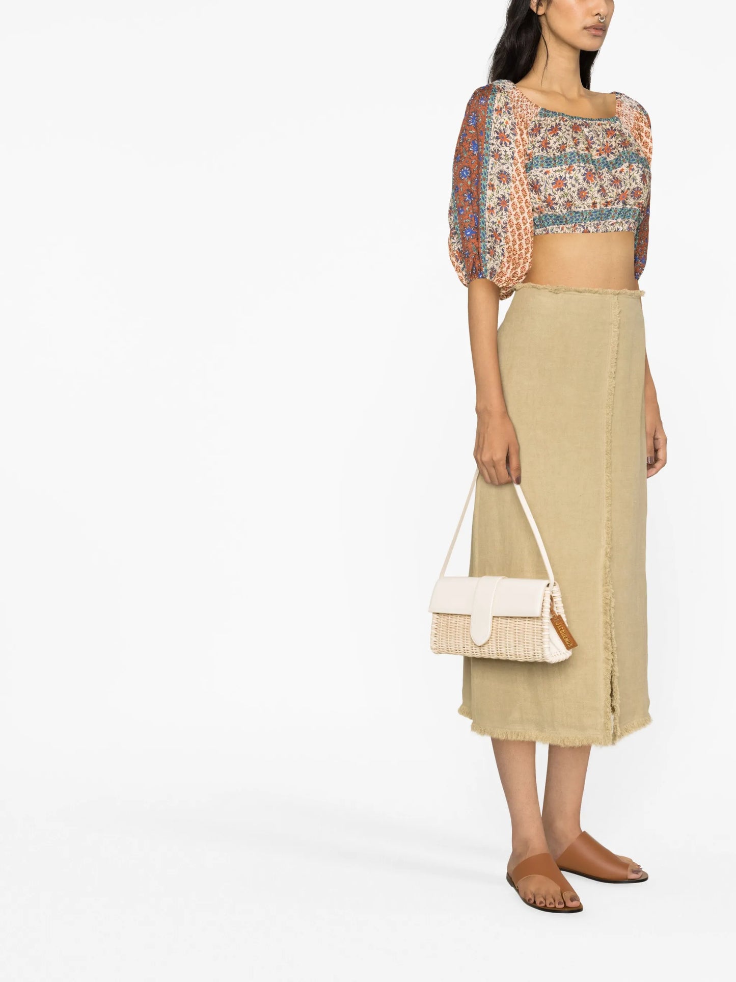 Clementine off-shoulder crop top