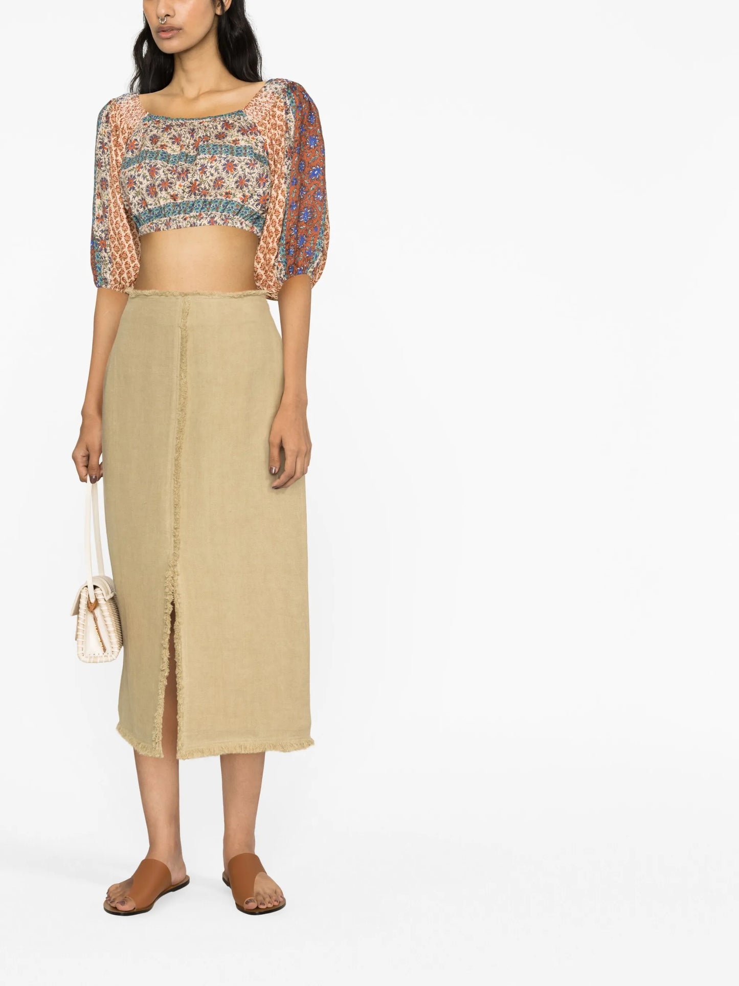 Clementine off-shoulder crop top