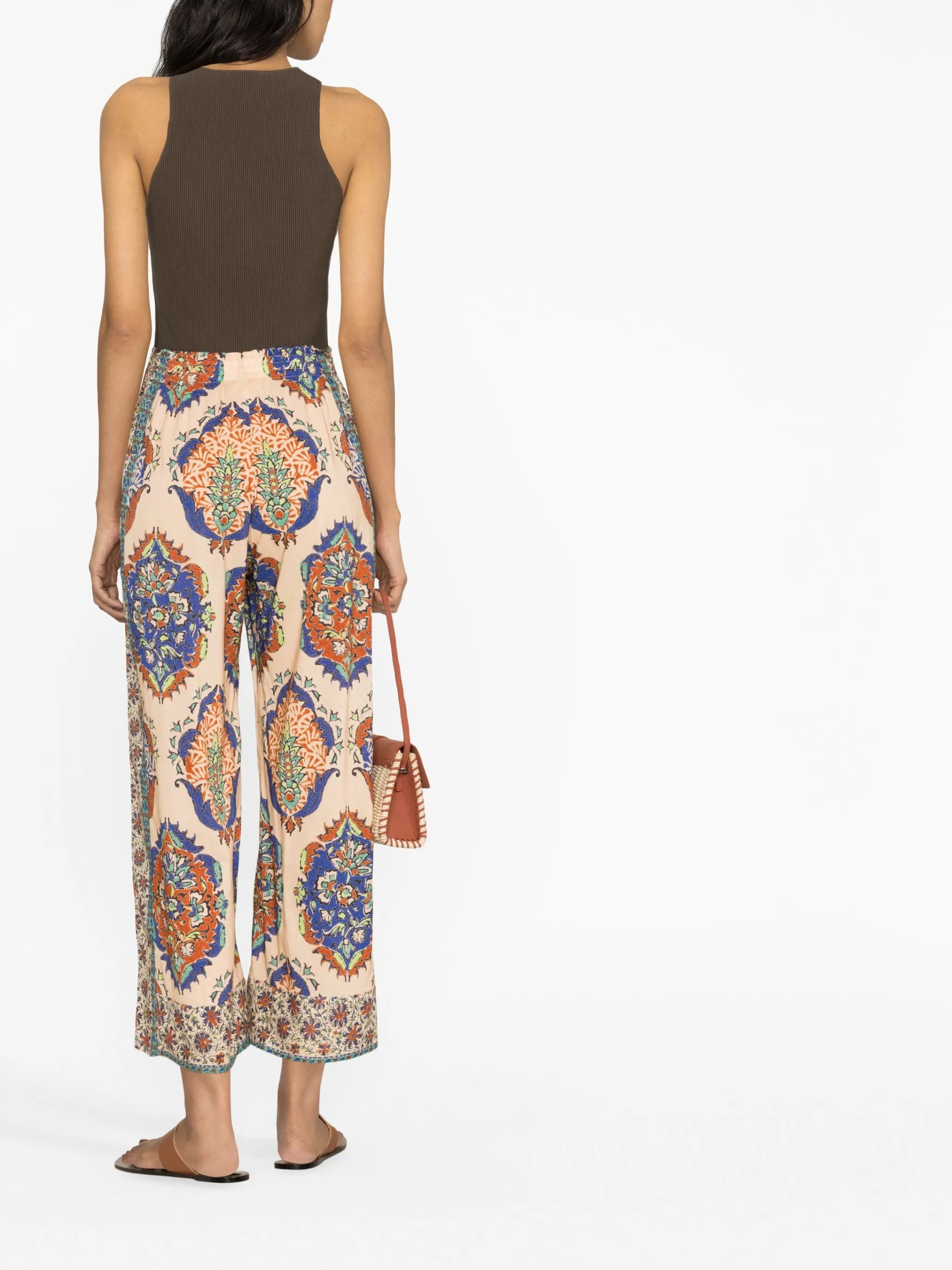 graphic-print wide-leg palazzo trousers