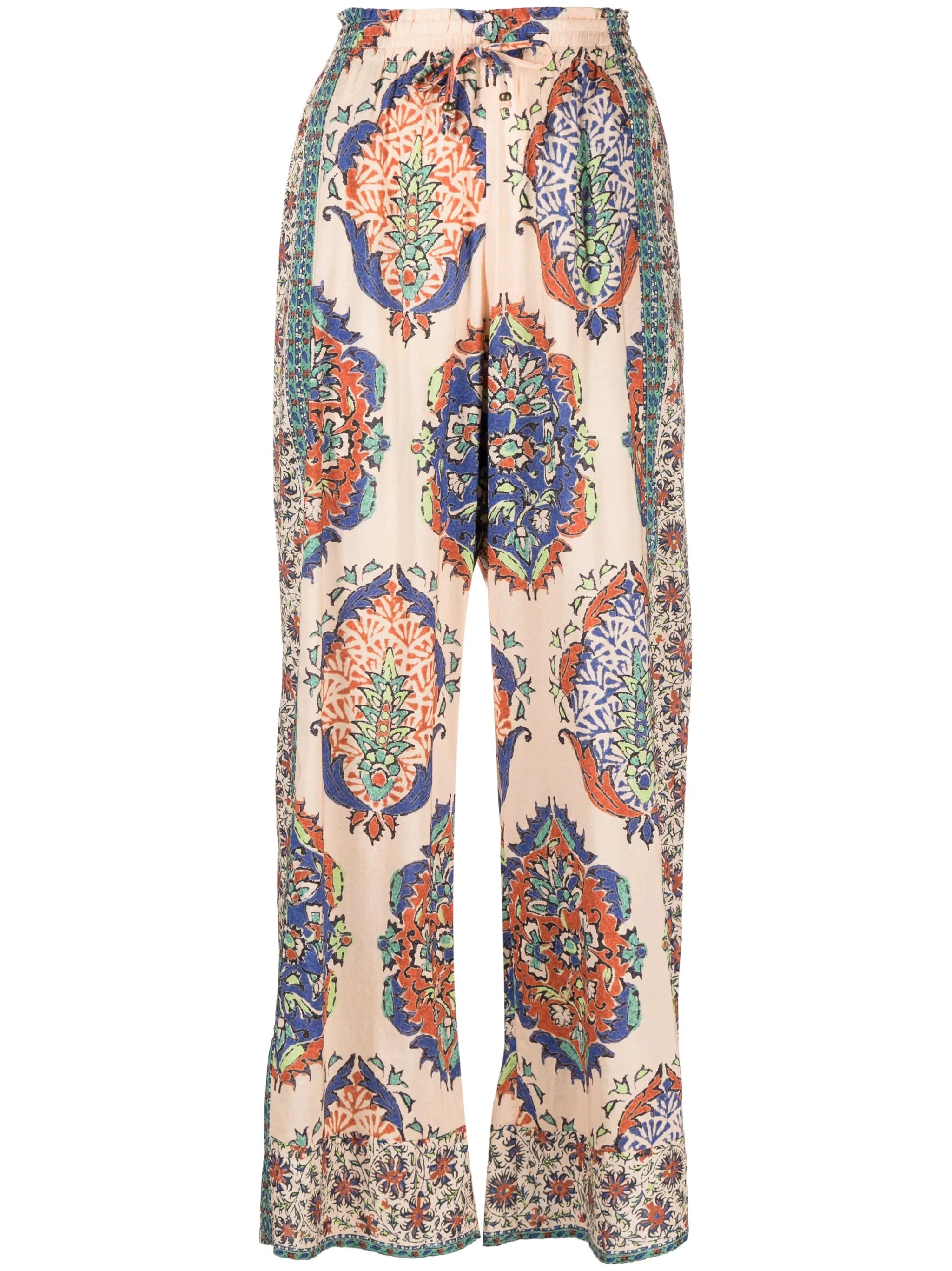 graphic-print wide-leg palazzo trousers