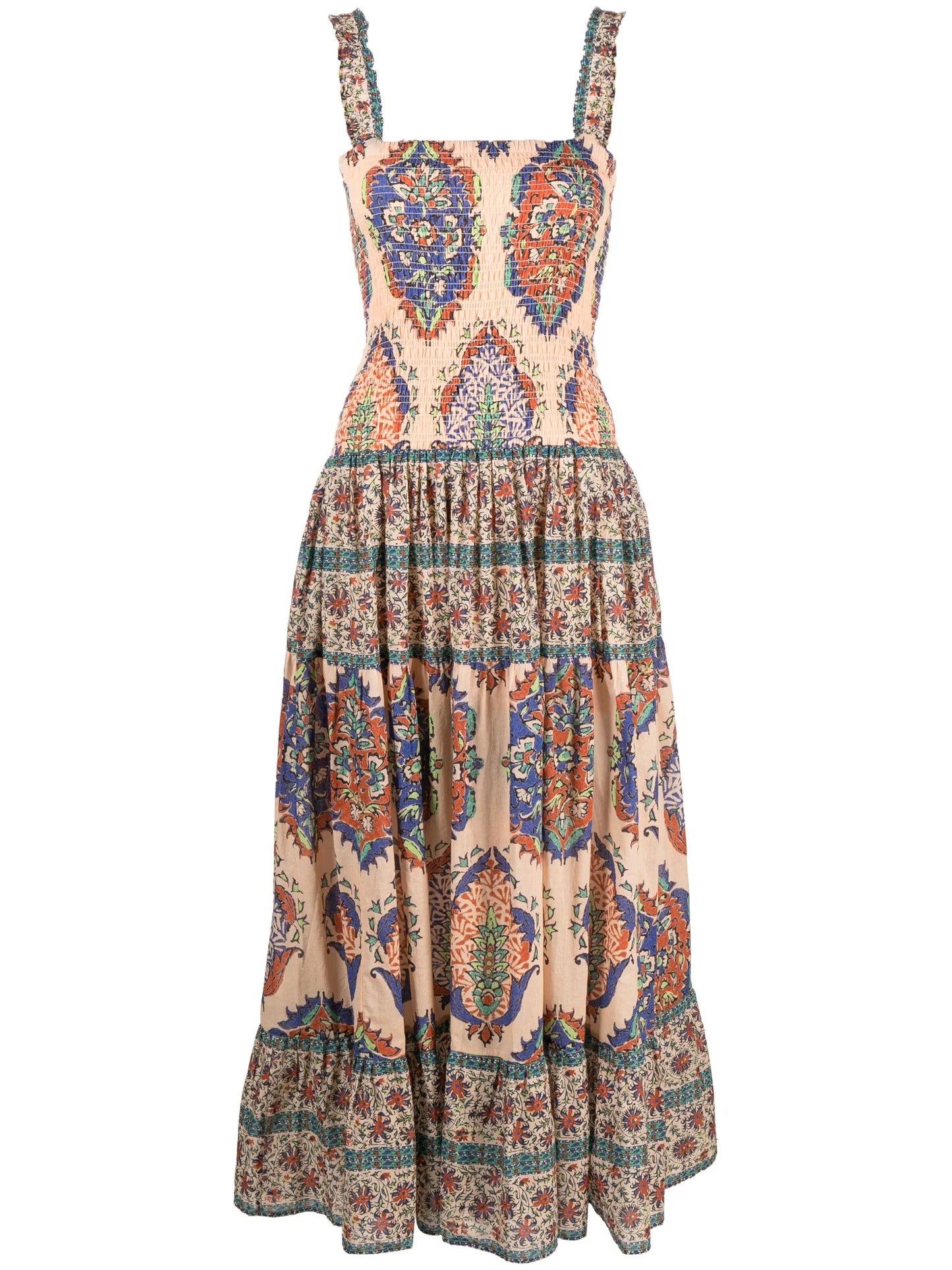 Clementine printed shirred dress