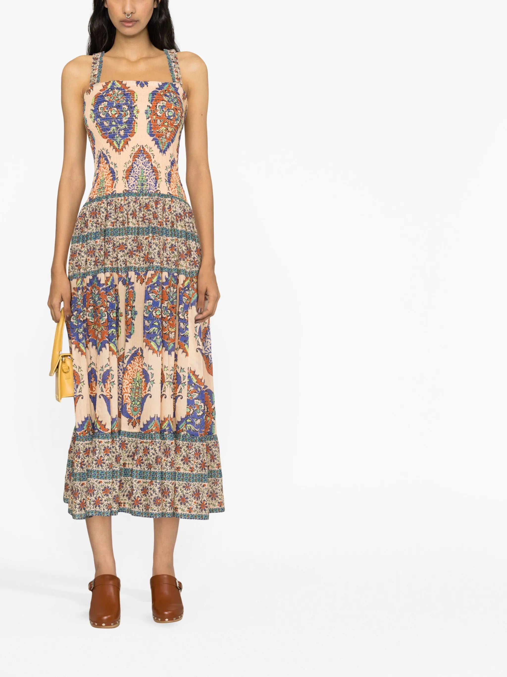 Clementine printed shirred dress