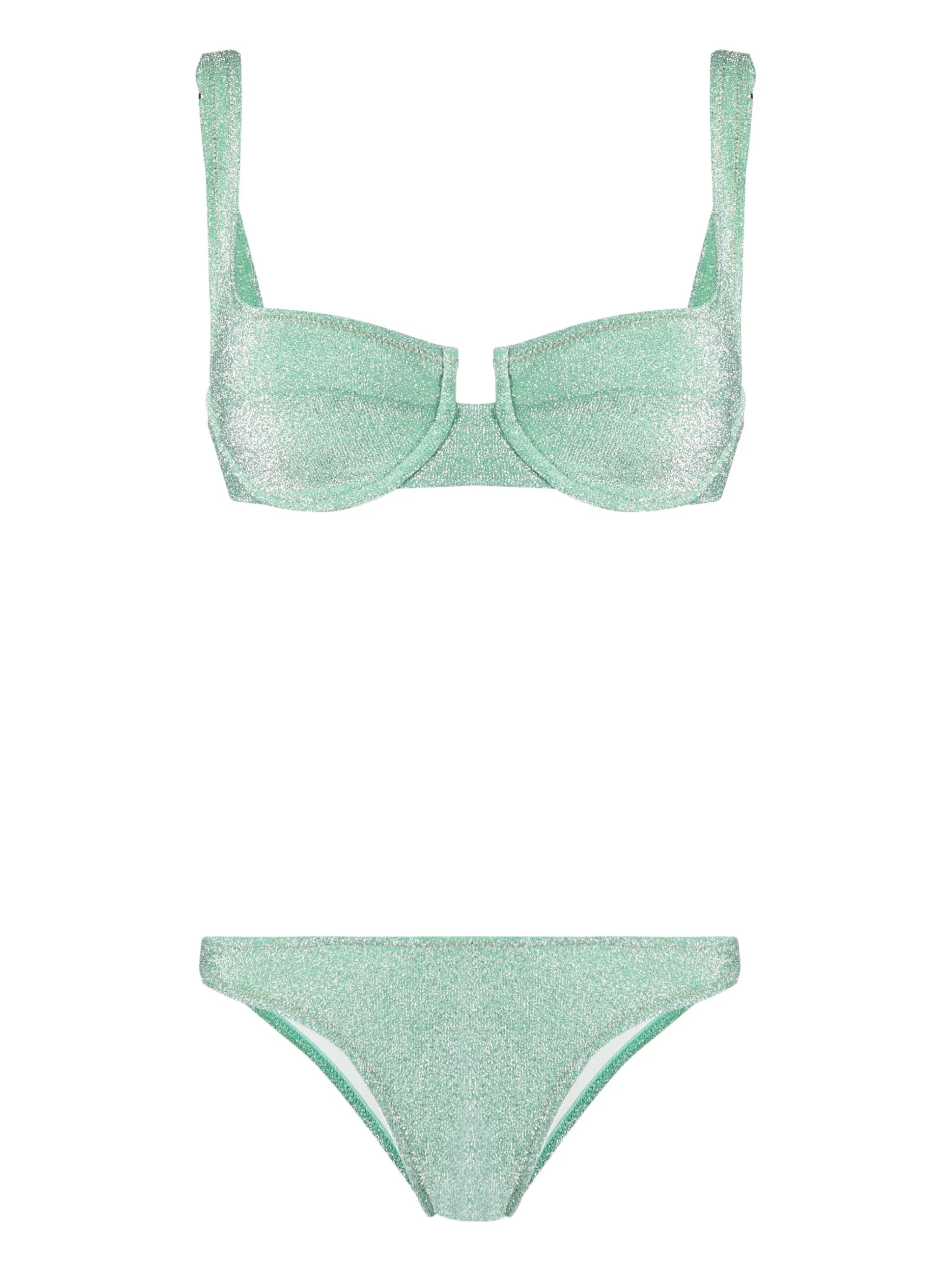 Brigitte metallic-threading bikini