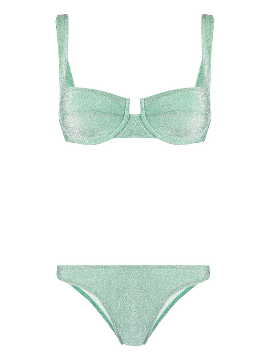 Brigitte metallic-threading bikini