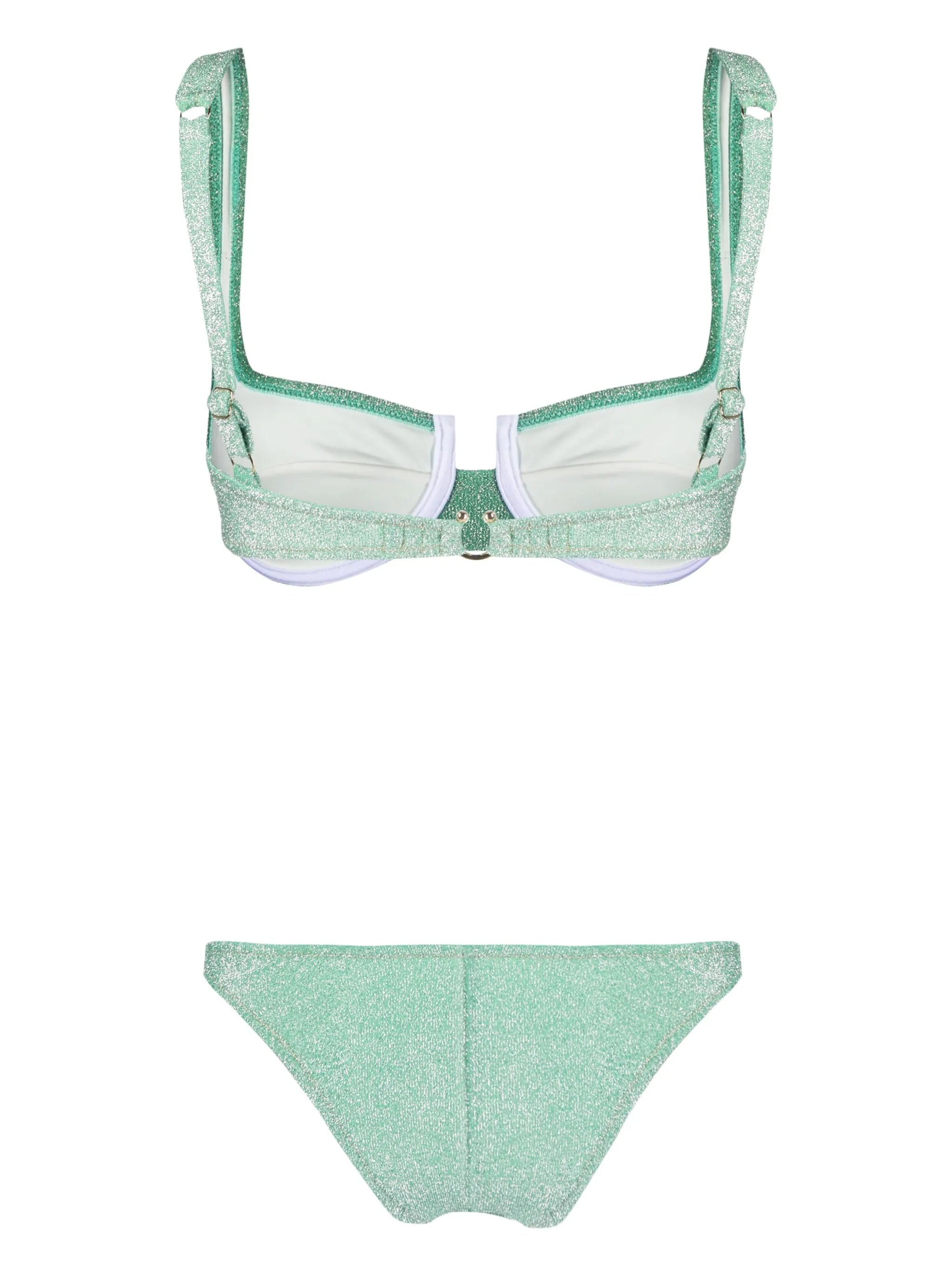 Brigitte metallic-threading bikini
