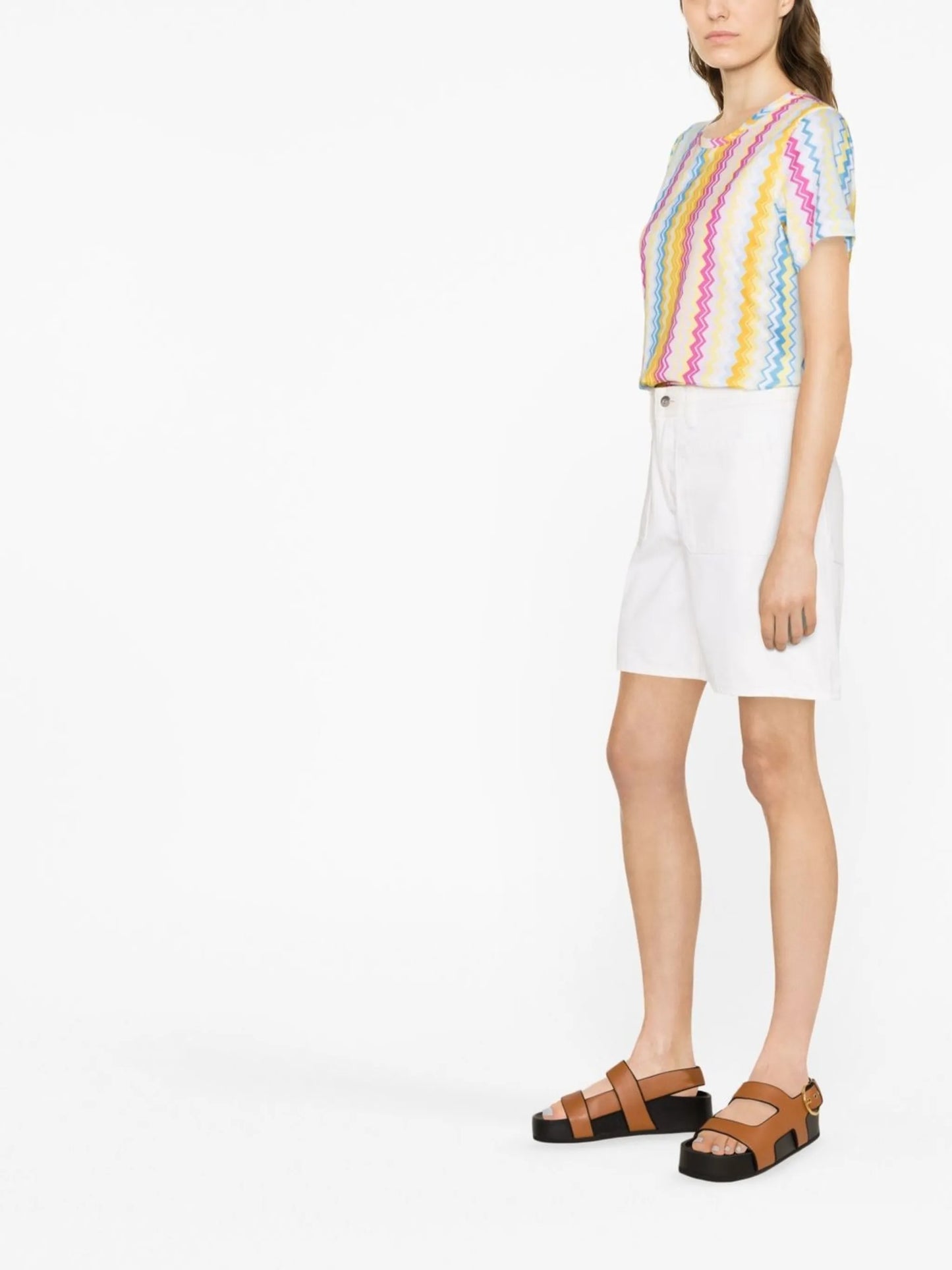 zig-zag print T-shirt