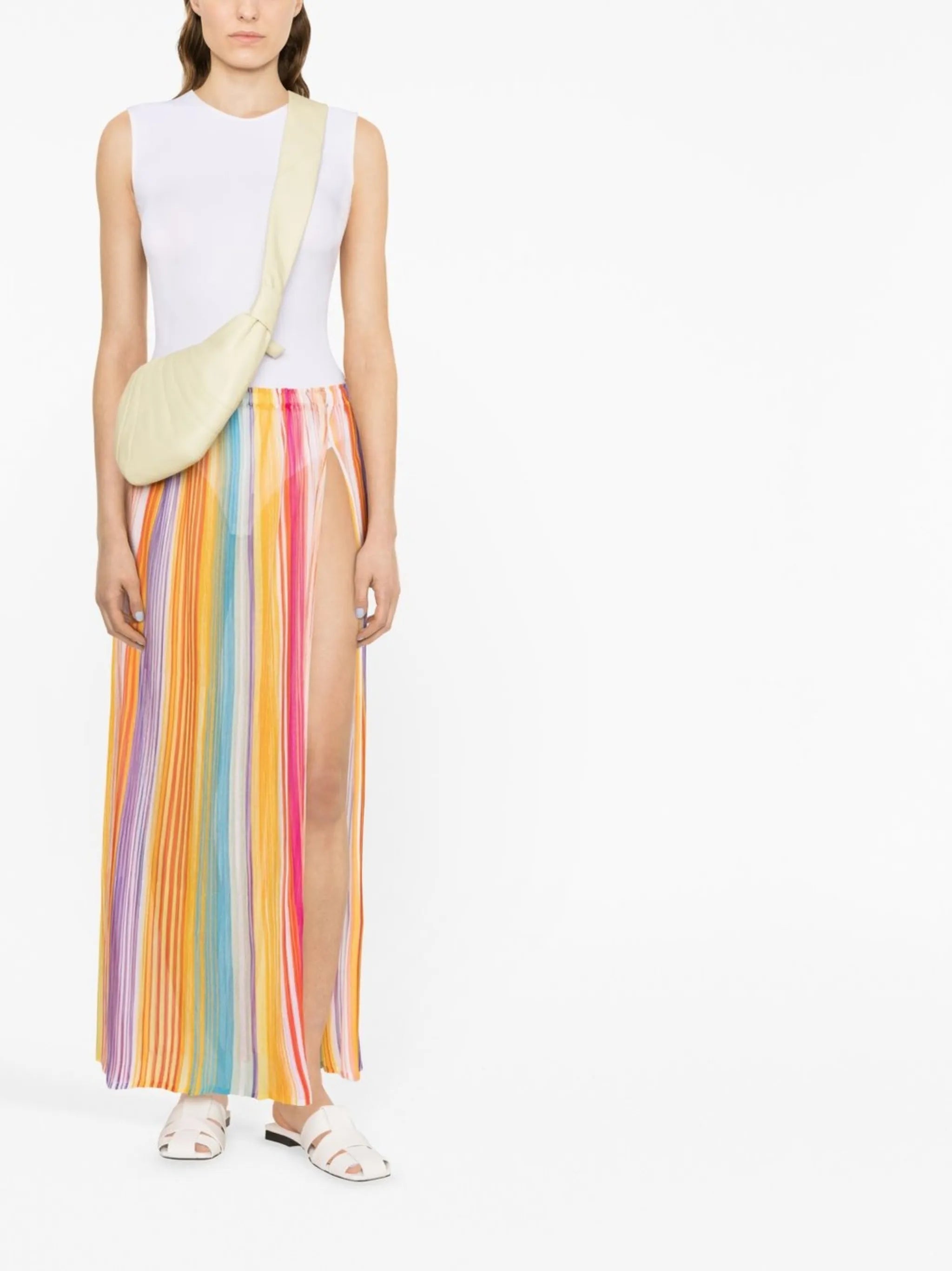 striped midi skirt