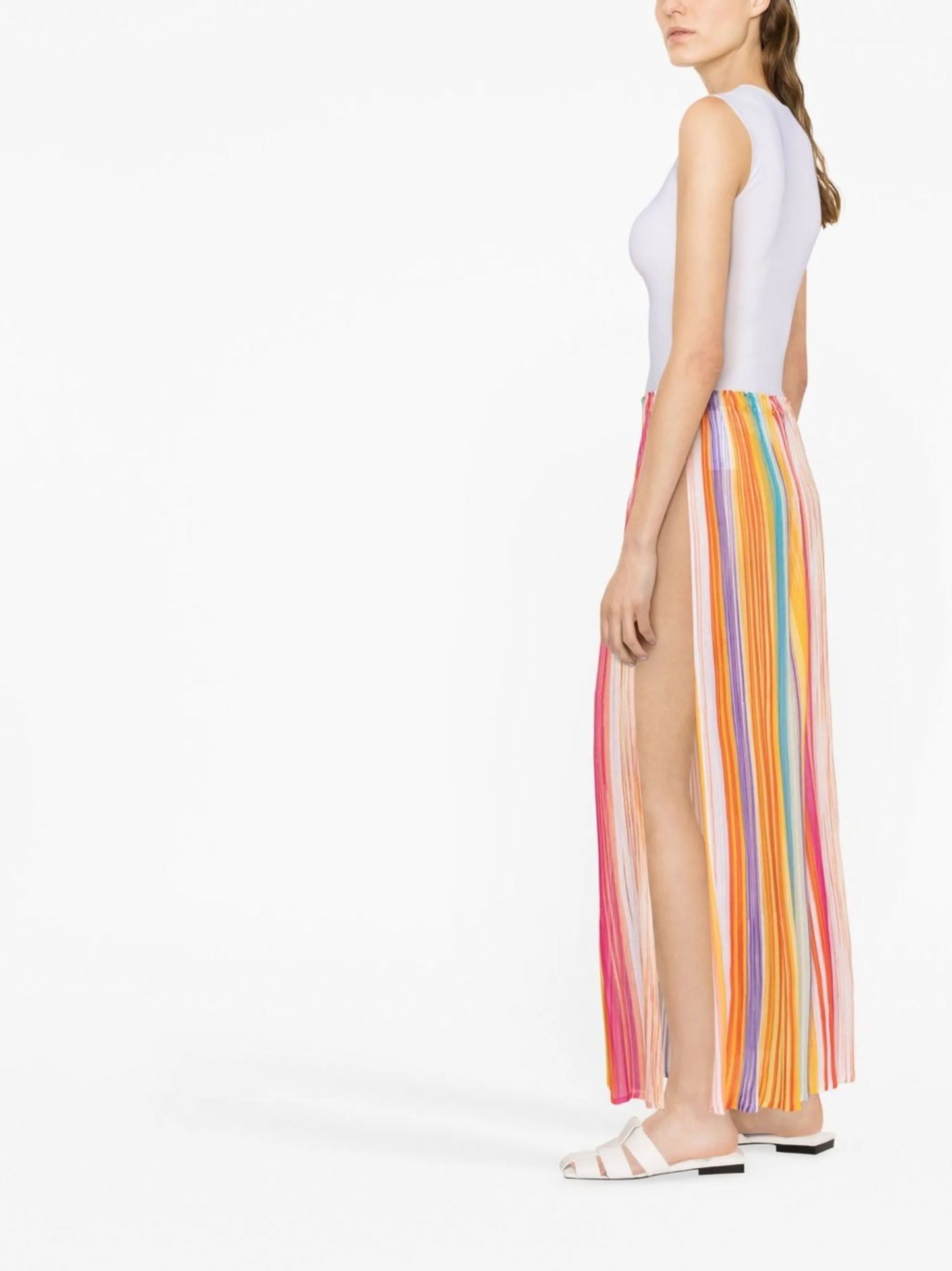 striped midi skirt