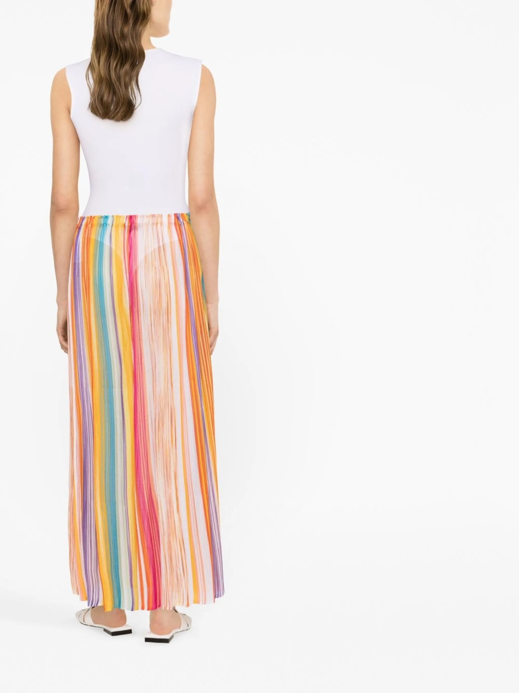 striped midi skirt