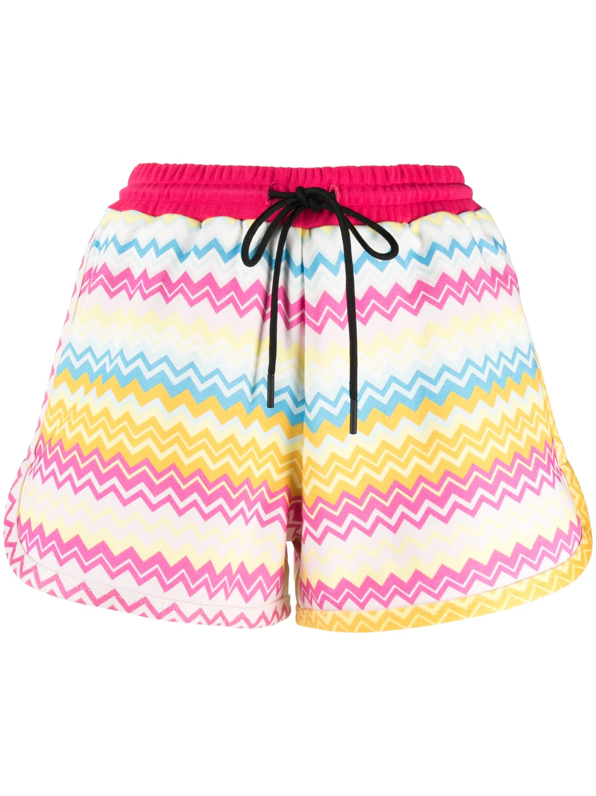 zig-zag cotton track shorts