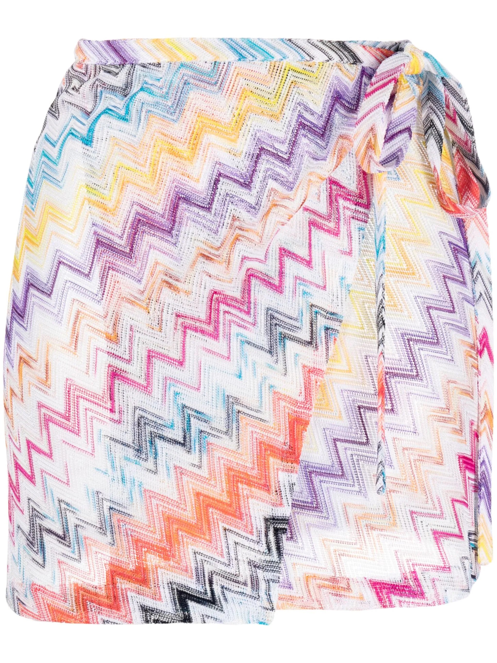 zig-zag pattern knitted skirt