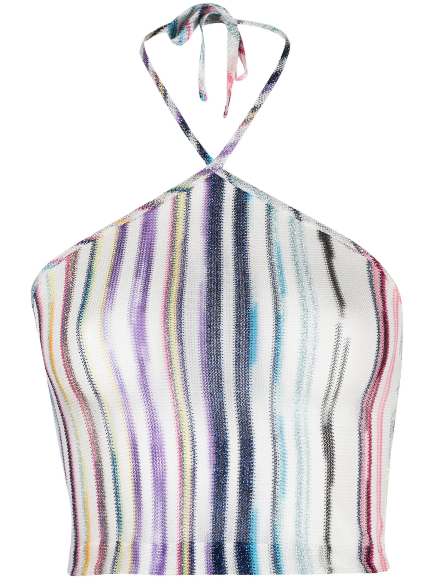 stripe knit halterneck top