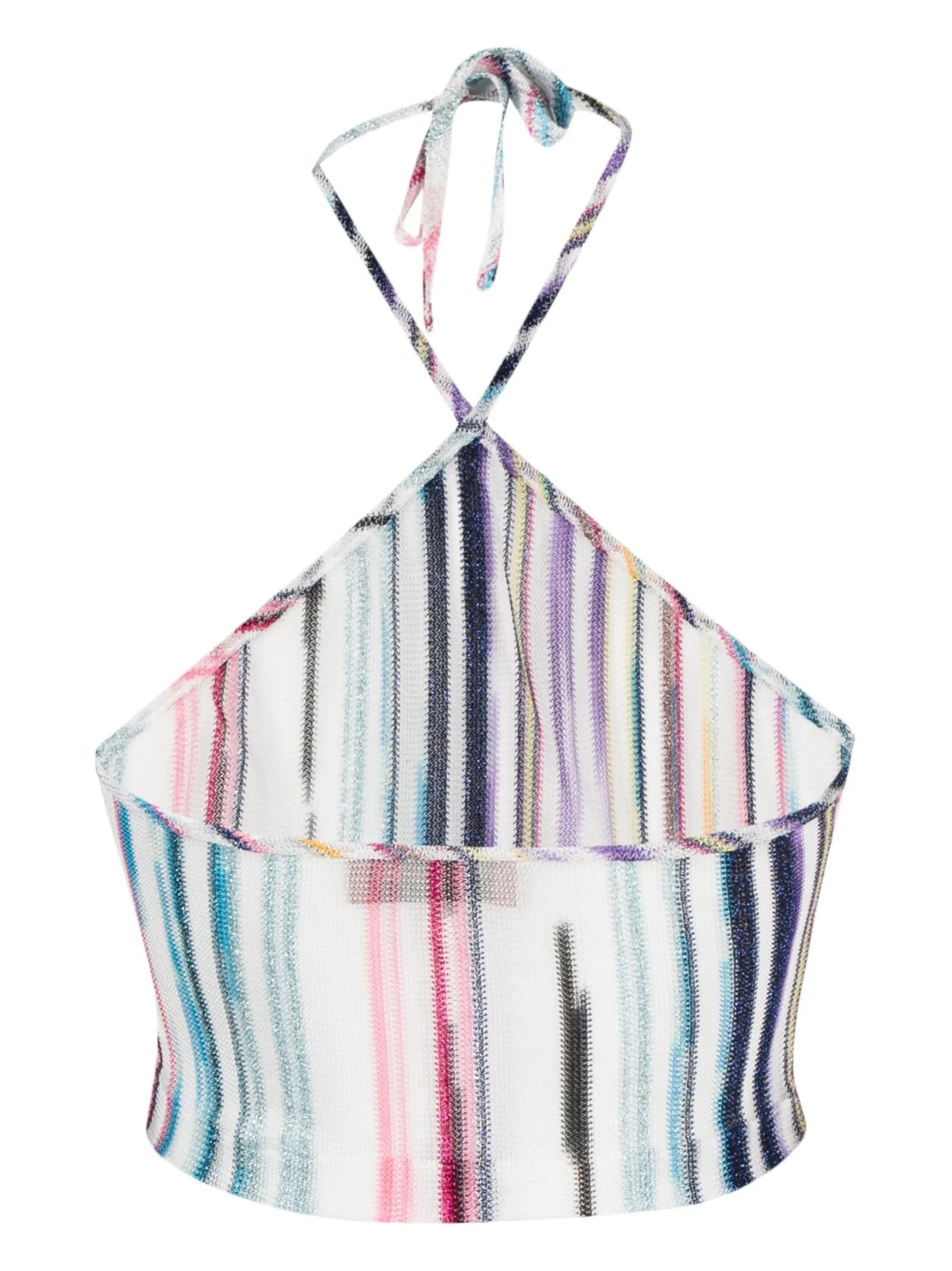 stripe knit halterneck top