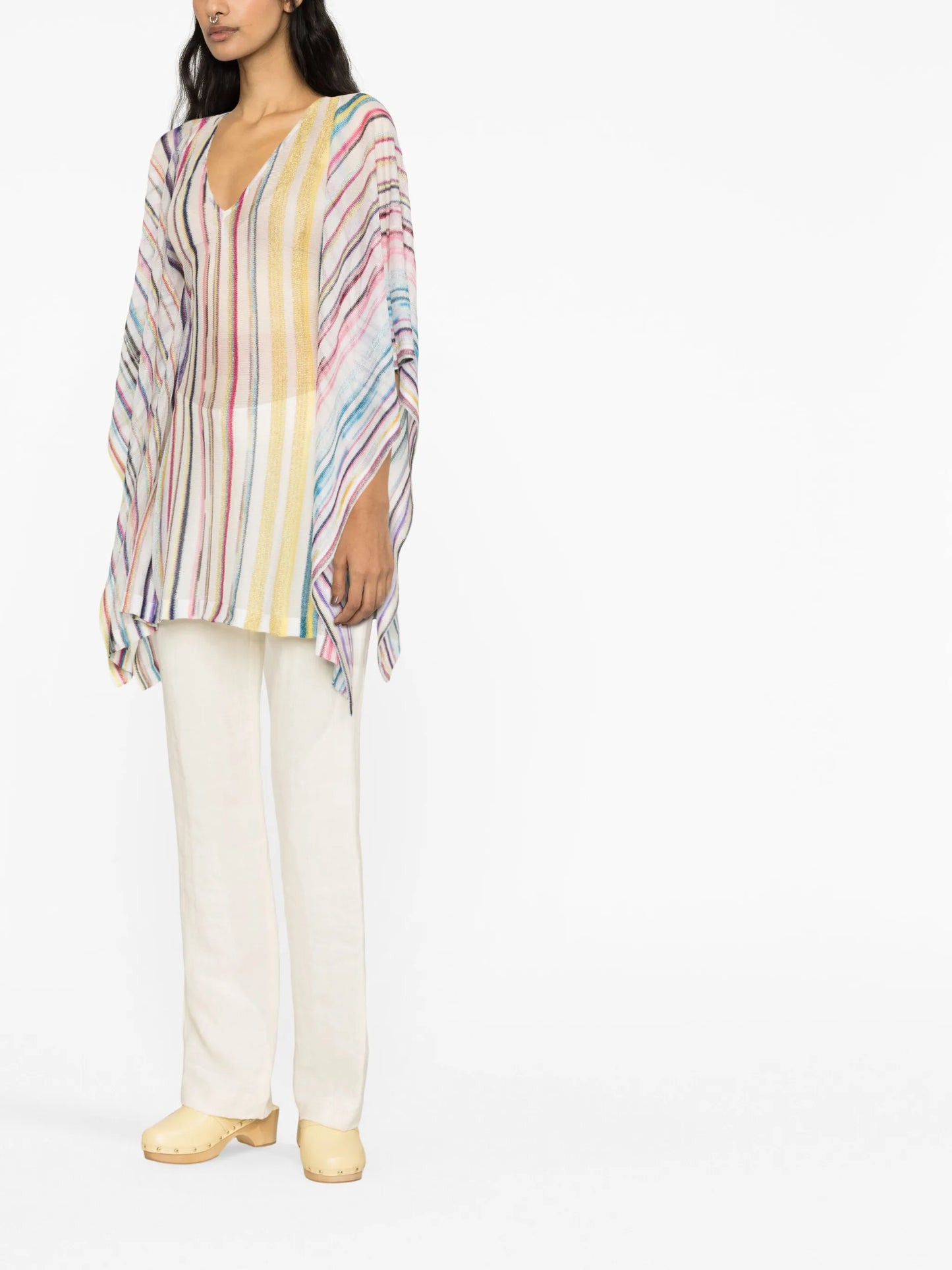 sheer zigzag print tunic