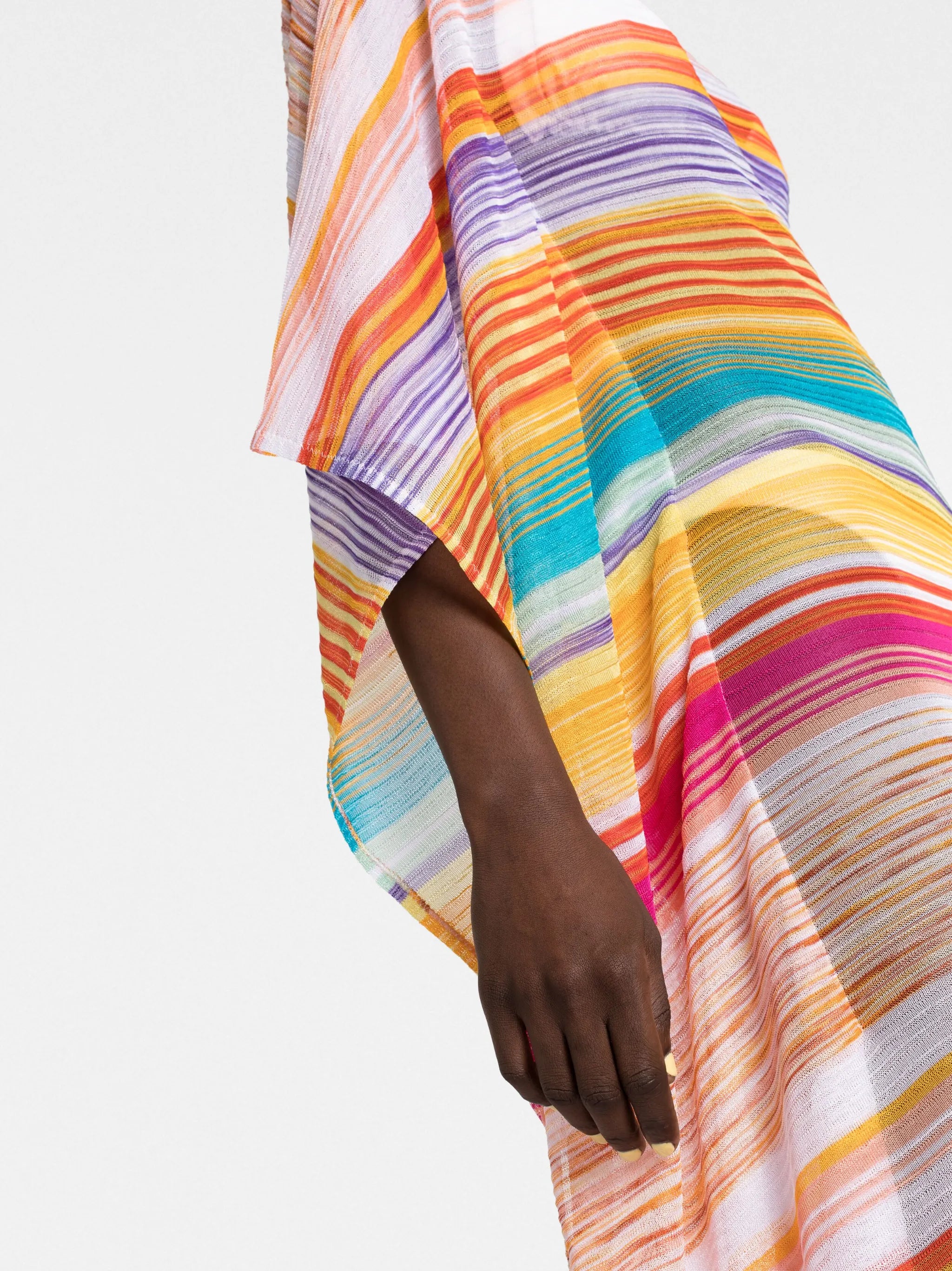 one-shoulder striped maxi dress